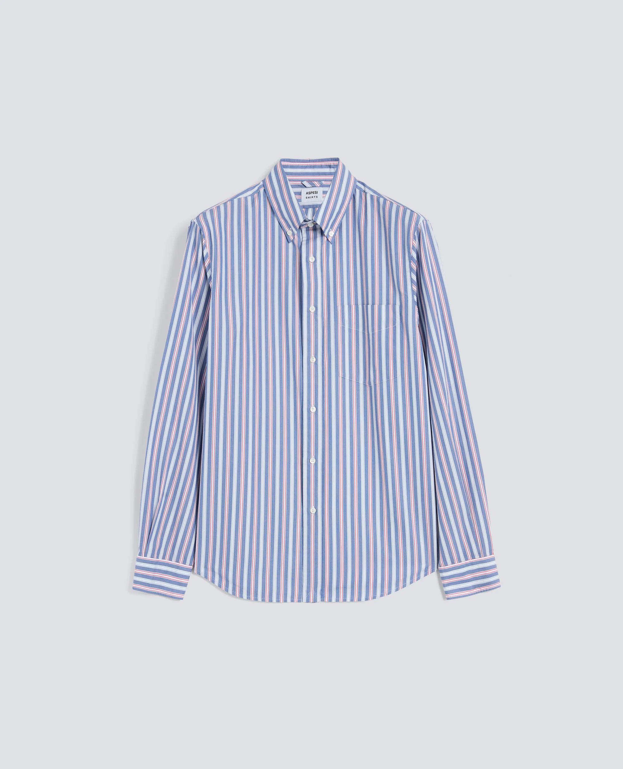 CAMICIA IN POPELINE DI COTONE OXFORD CON COLLO BUTTON DOWN - RIGA BLU