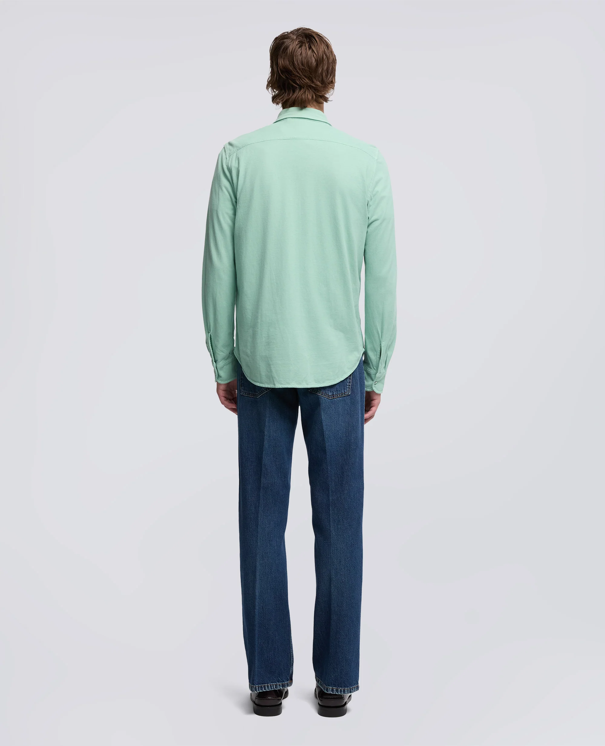 CAMICIA IN JERSEY VELLUTATO - MENTA - Image 3