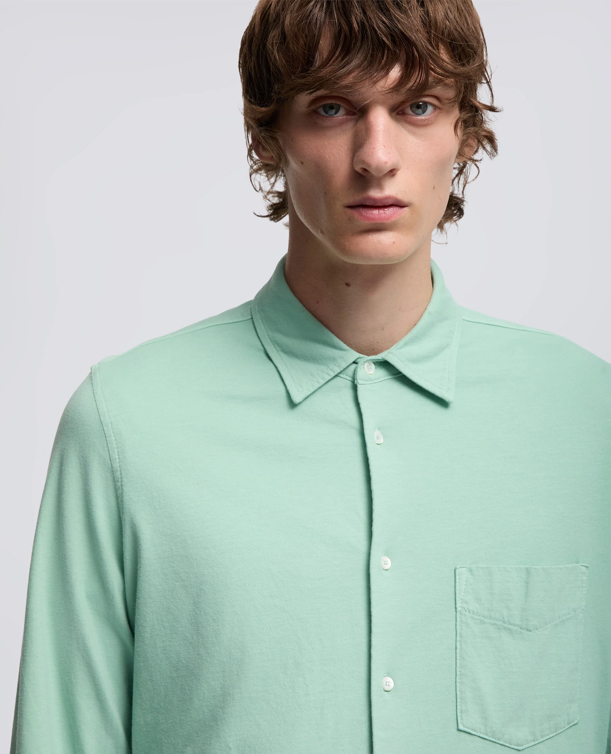 CAMICIA IN JERSEY VELLUTATO - MENTA - Image 4