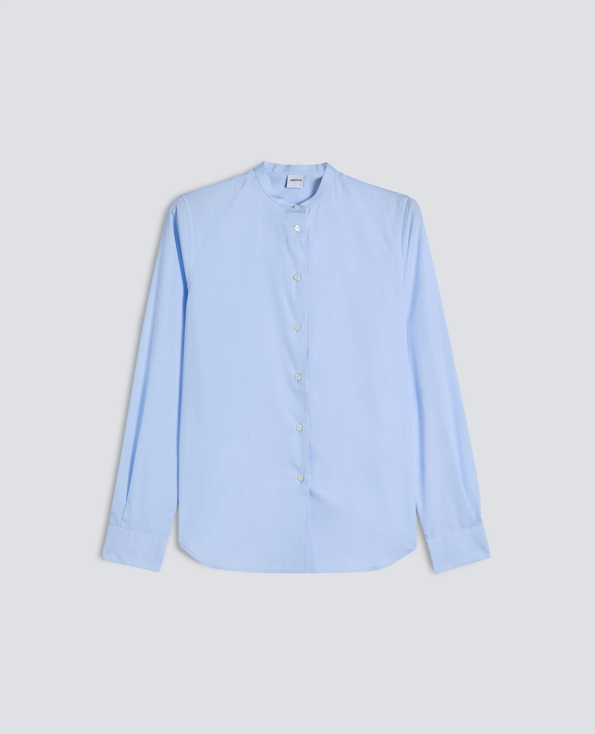 CAMICIA IN POPELINE DI COTONE - AZZURRO