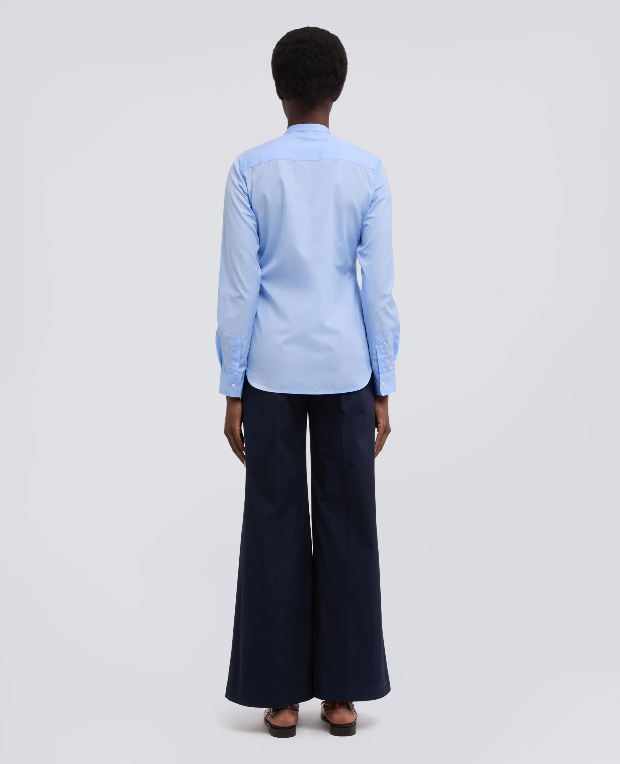 CAMICIA IN POPELINE DI COTONE - AZZURRO - Image 3