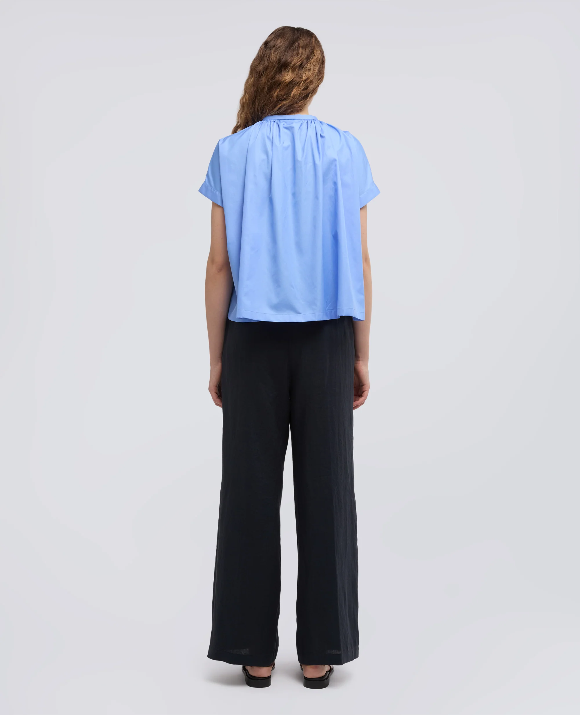 CAMICIA IN POPELINE DI COTONE - AZZURRO - Image 3