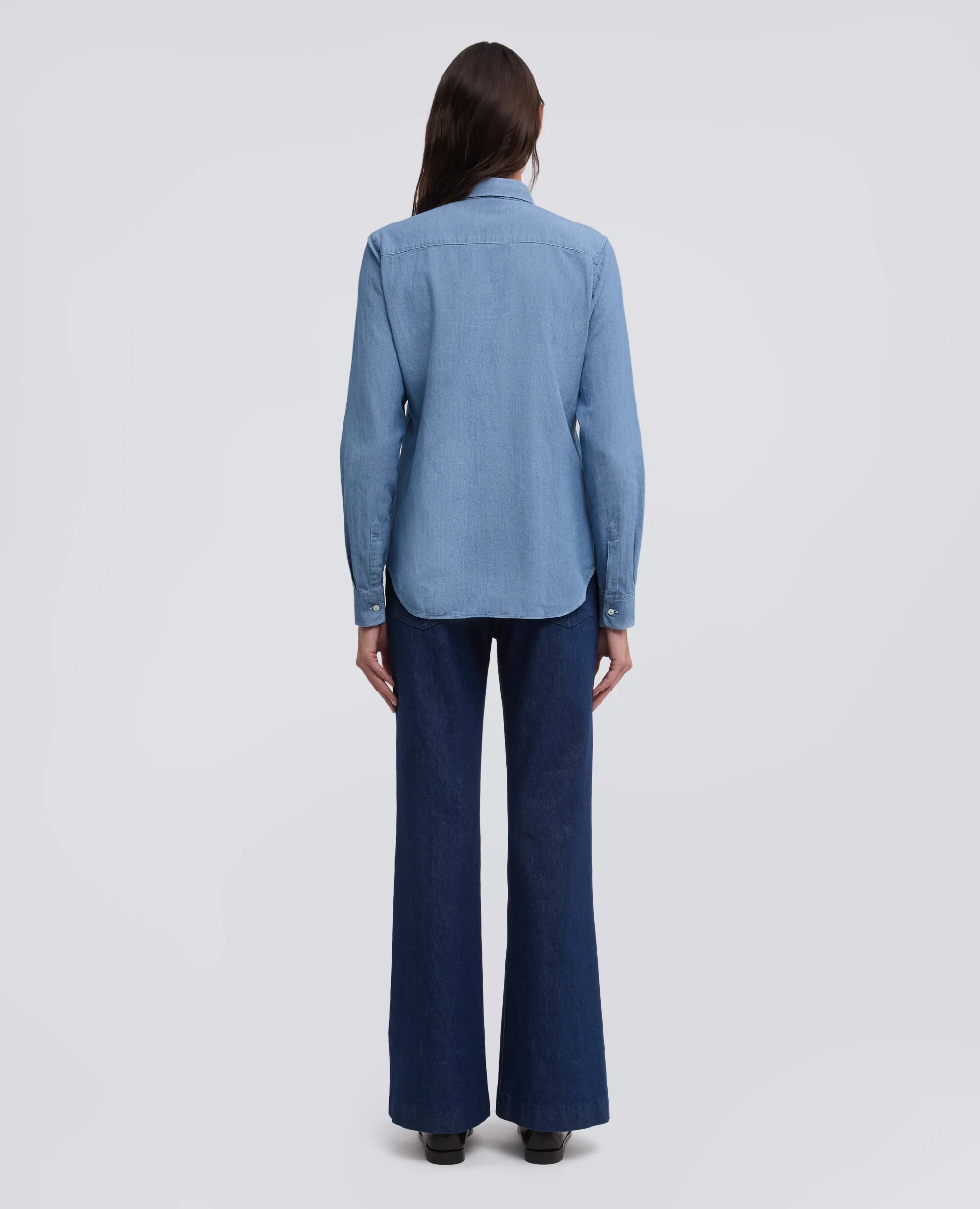 CAMICIA IN POPELINE DI COTONE - DENIM CHIARO - Image 3