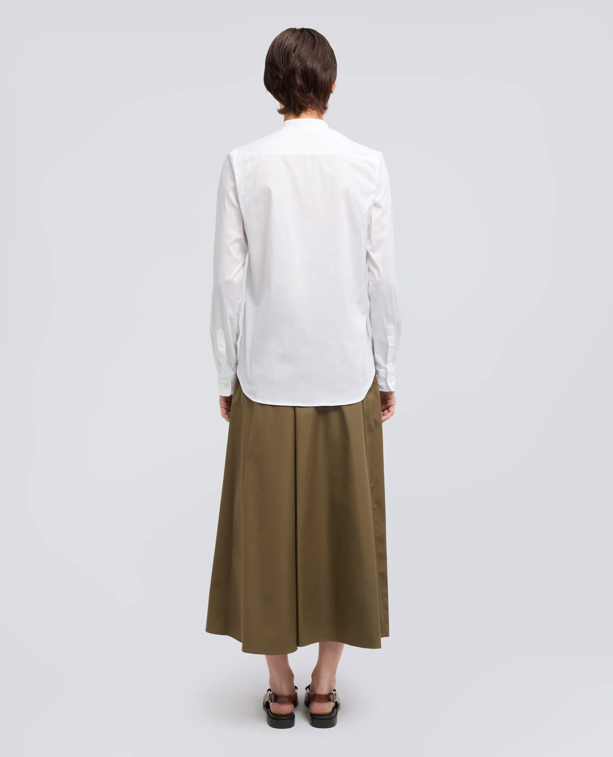 CAMICIA IN POPELINE DI MISTO COTONE - BIANCO - Image 3