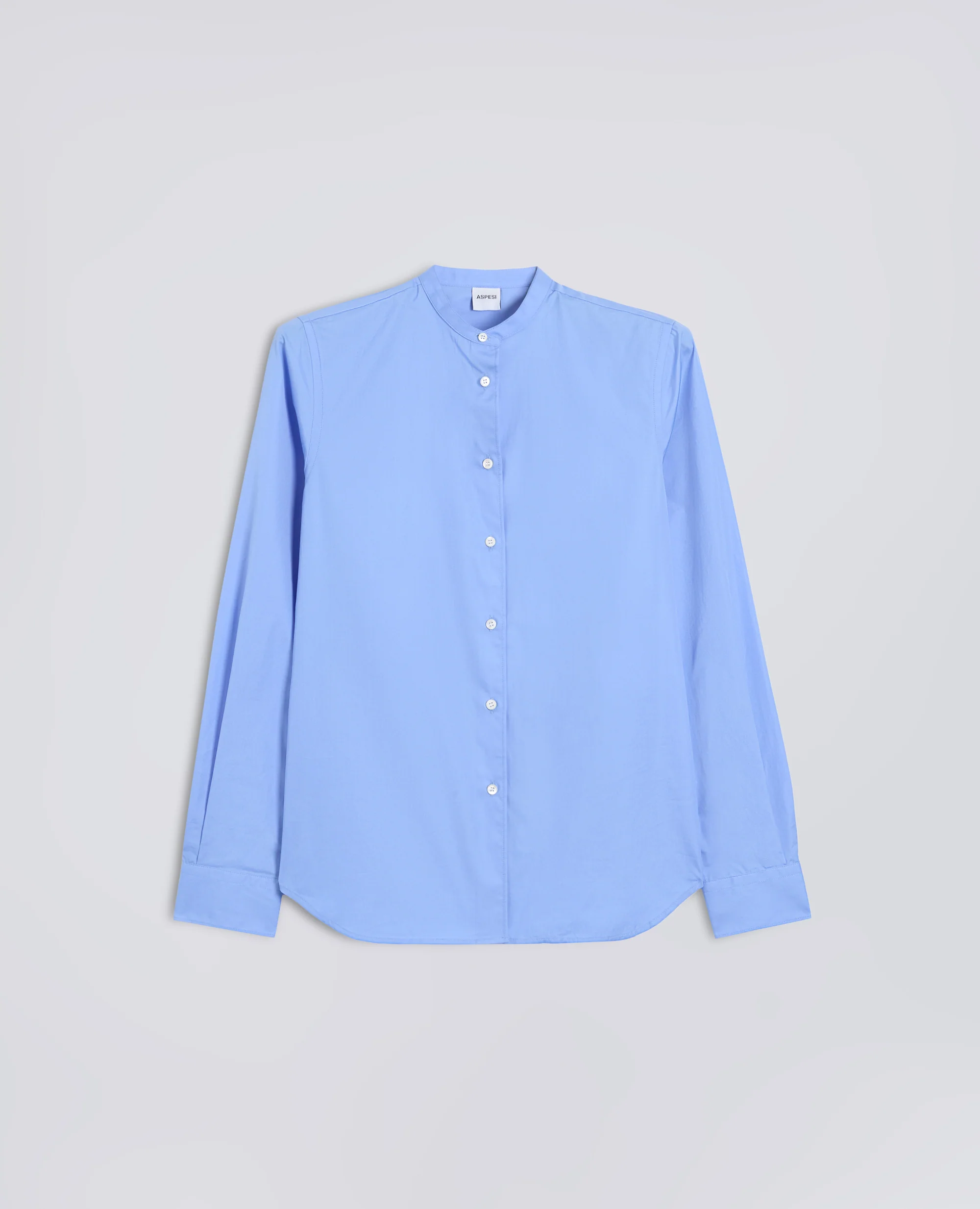 CAMICIA CLASSICA IN POPELINE DI COTONE - AZZURRO