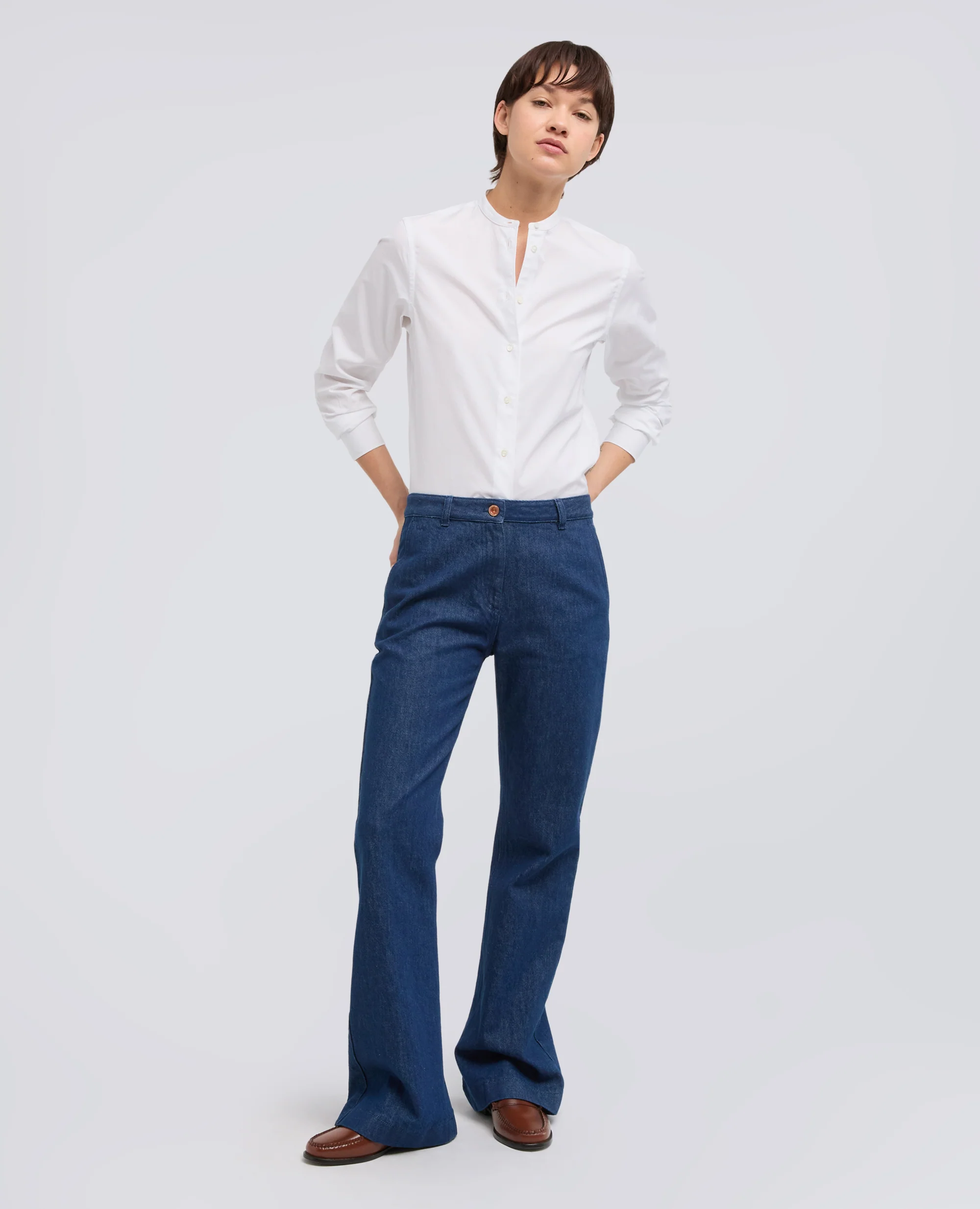 CAMICIA IN POPELINE DI COTONE - BIANCO - Image 2