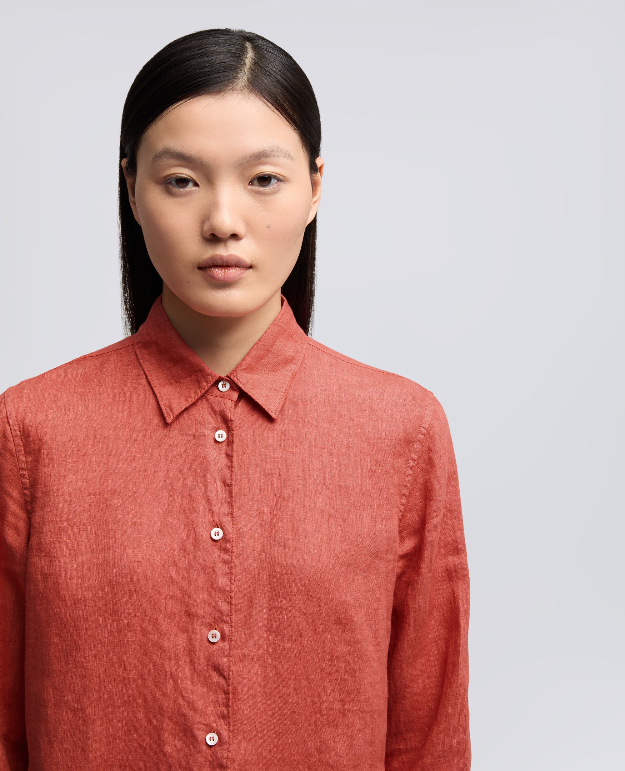 CAMICIA CLASSICA IN LINO - ARAGOSTA - Image 4