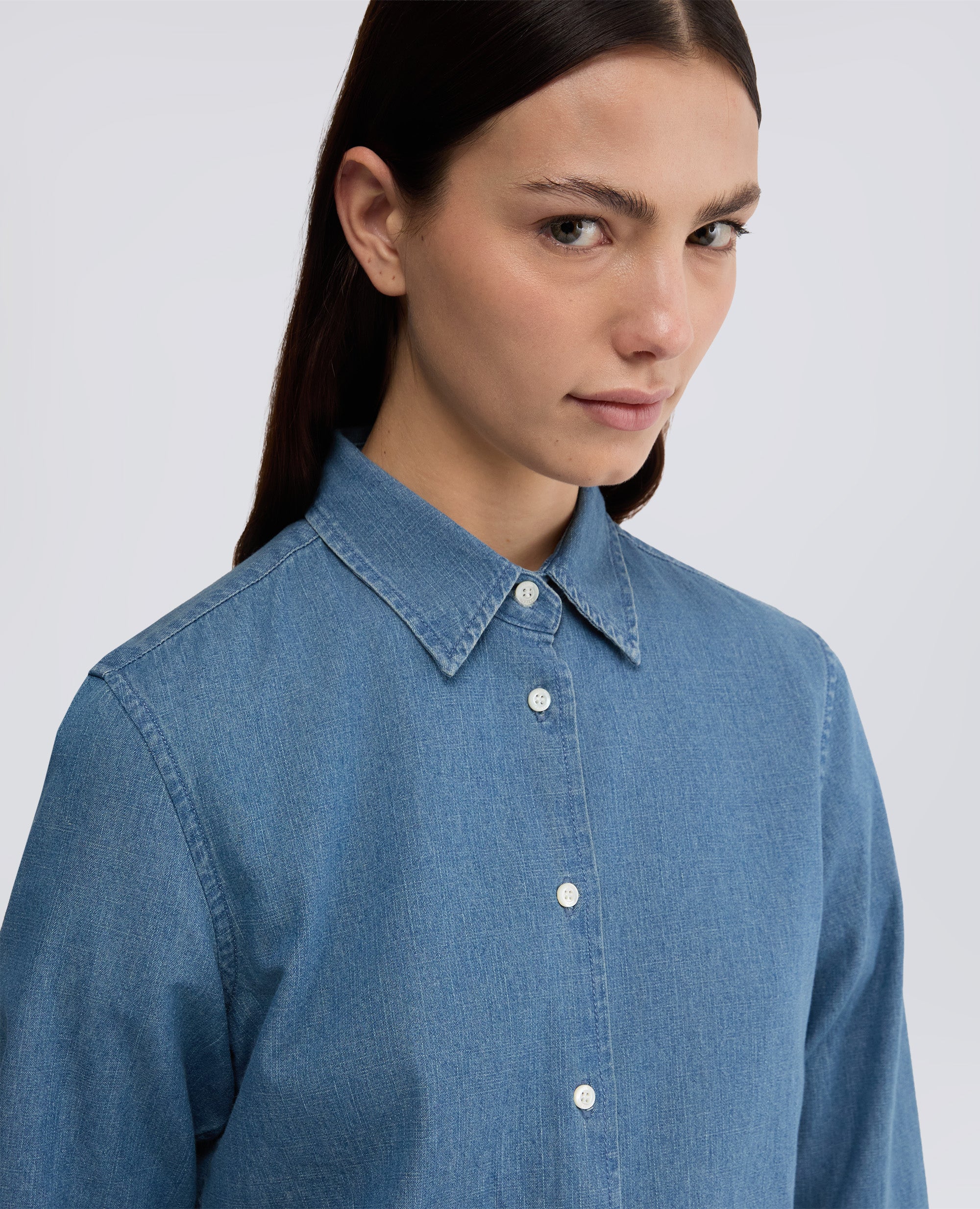 CAMICIA IN DENIM - DENIM - Image 4