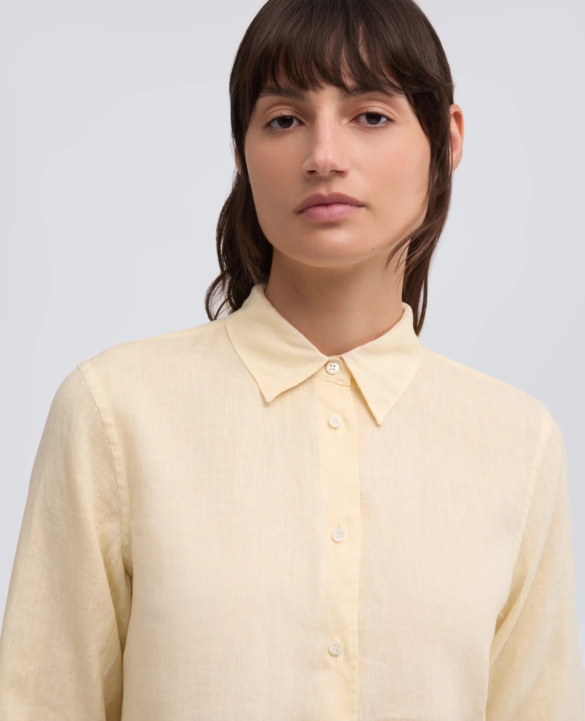 CAMICIA CLASSICA IN LINO - NATURALE - Image 4