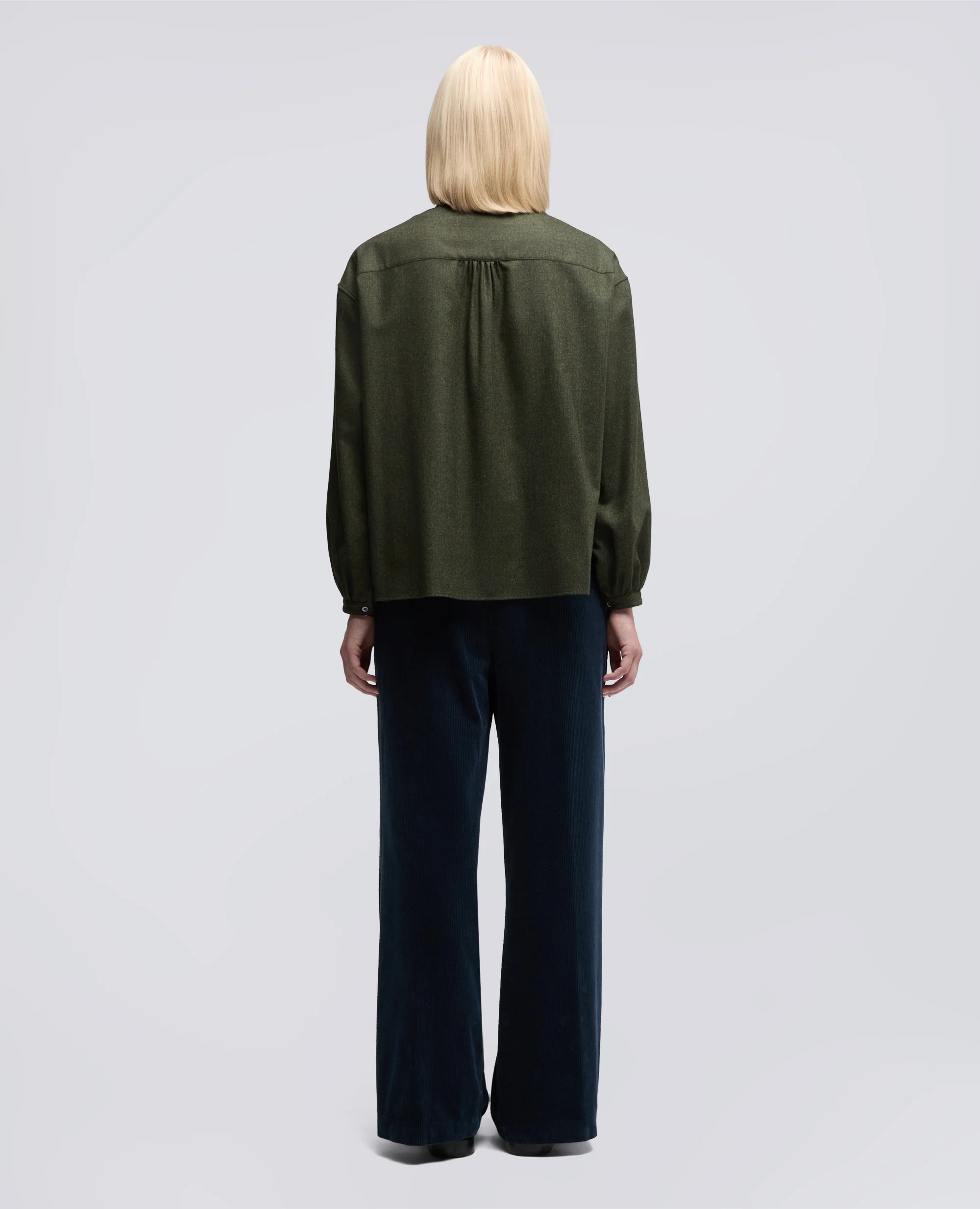 CAMICIA IN FLANELLA DI MISTO LANA - MILITARE - Image 3