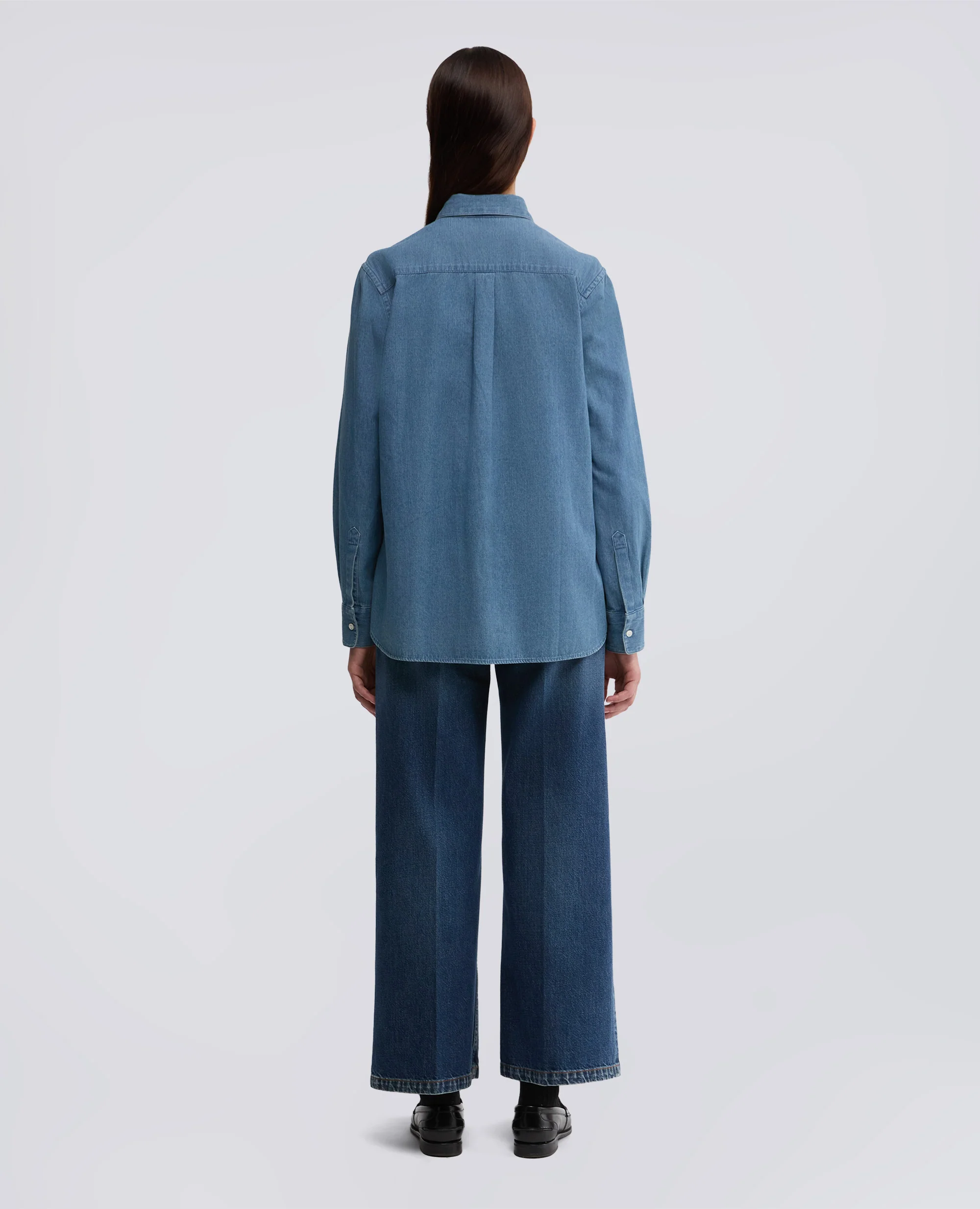 CAMICIA IN CHAMBRAY DI COTONE - DENIM - Image 3