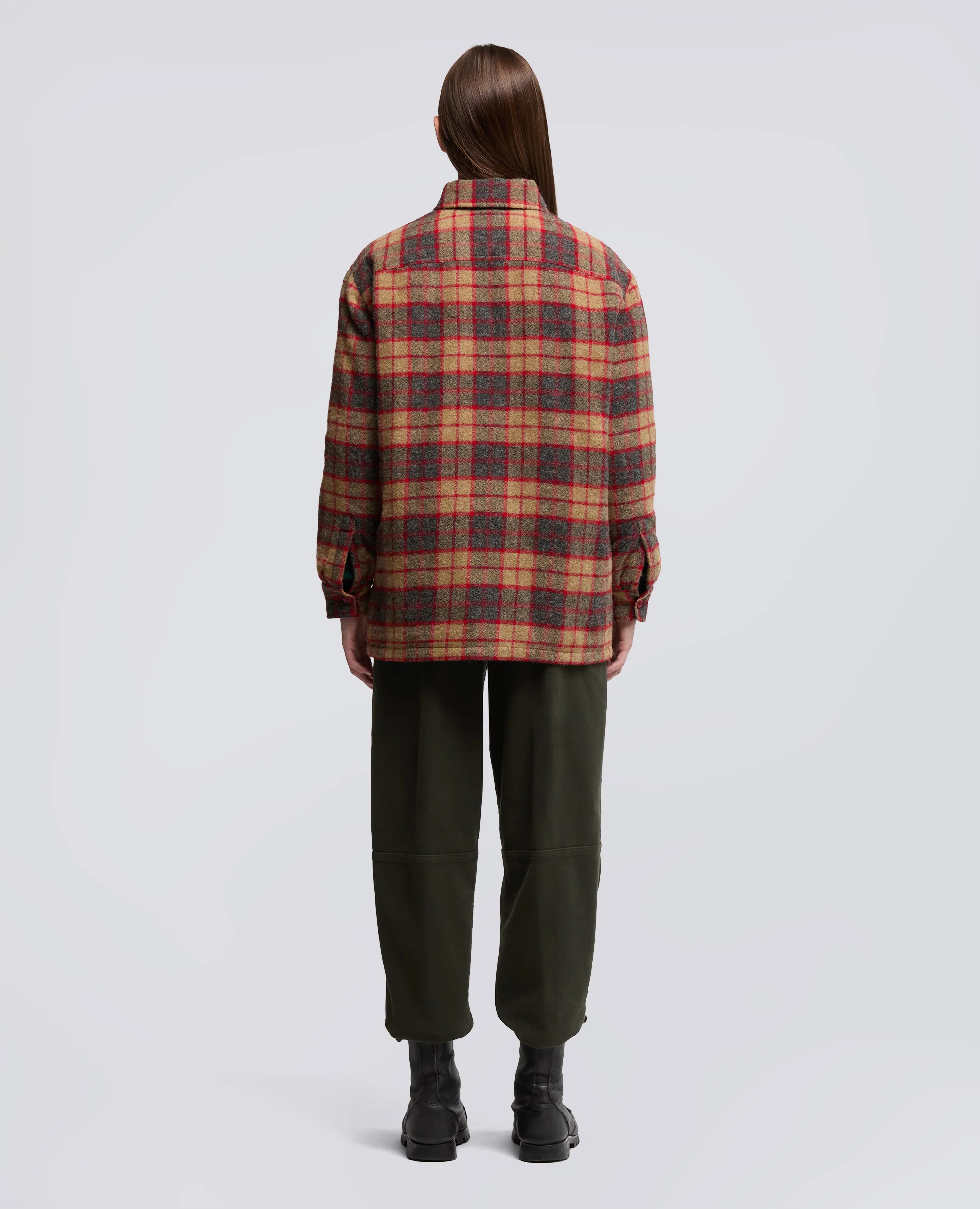 CAMICIA IN LANA SHETLAND - CHECK ROSSO - Image 3