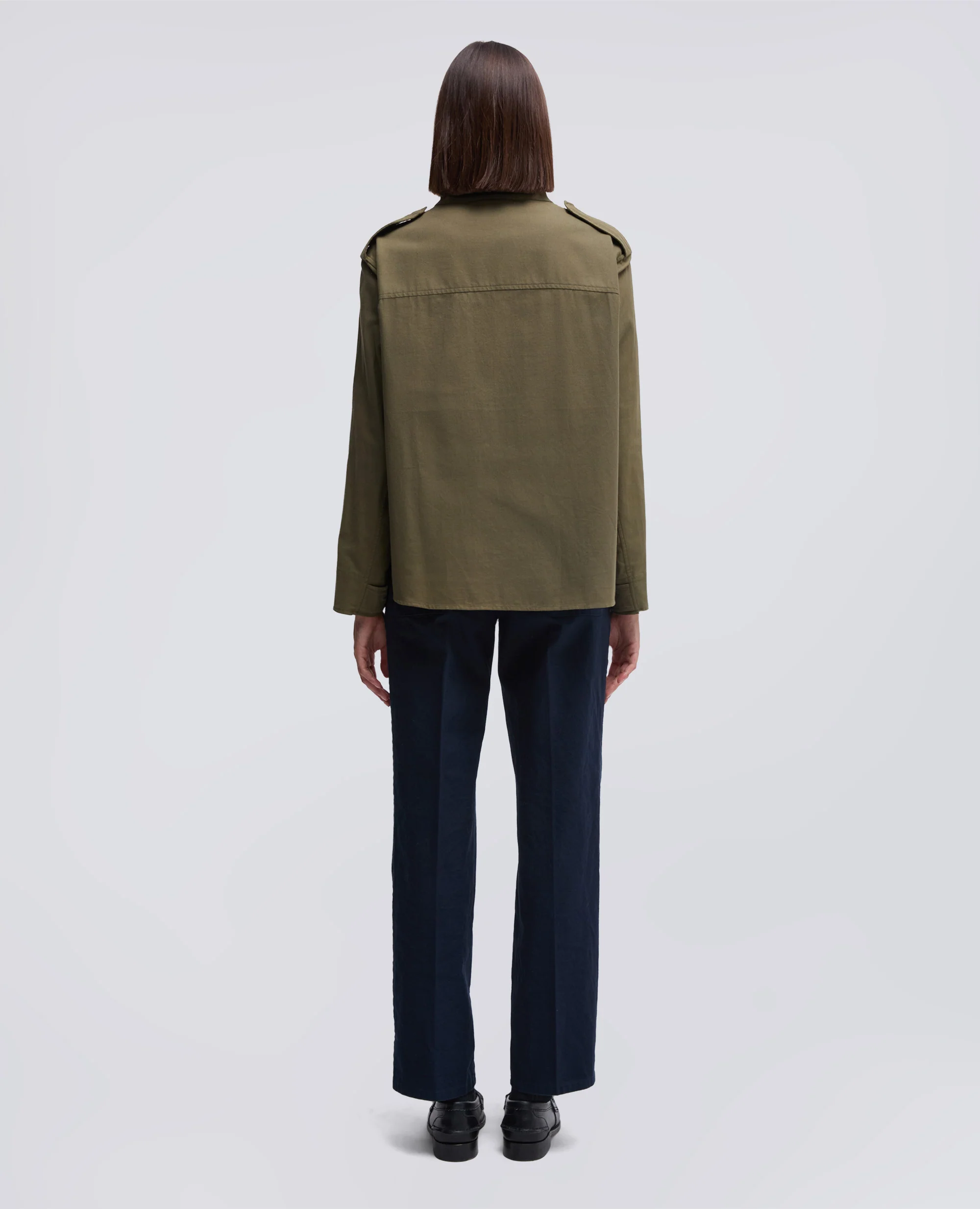 CAMICIA MILITARE IN TWILL DI COTONE - MILITARE - Image 3