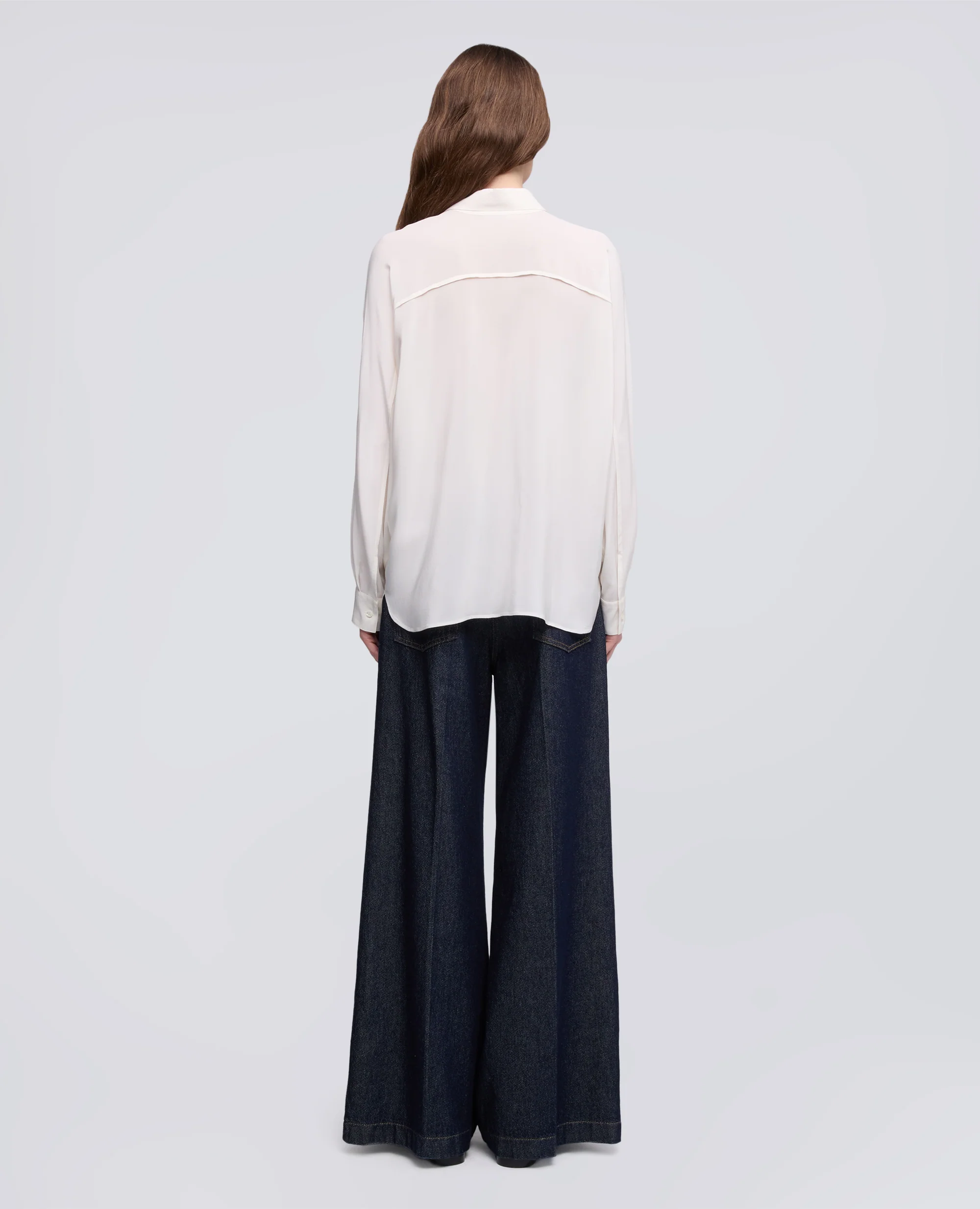 CAMICIA IN CREPE DE CHINE DI SETA - NATURALE - Image 3