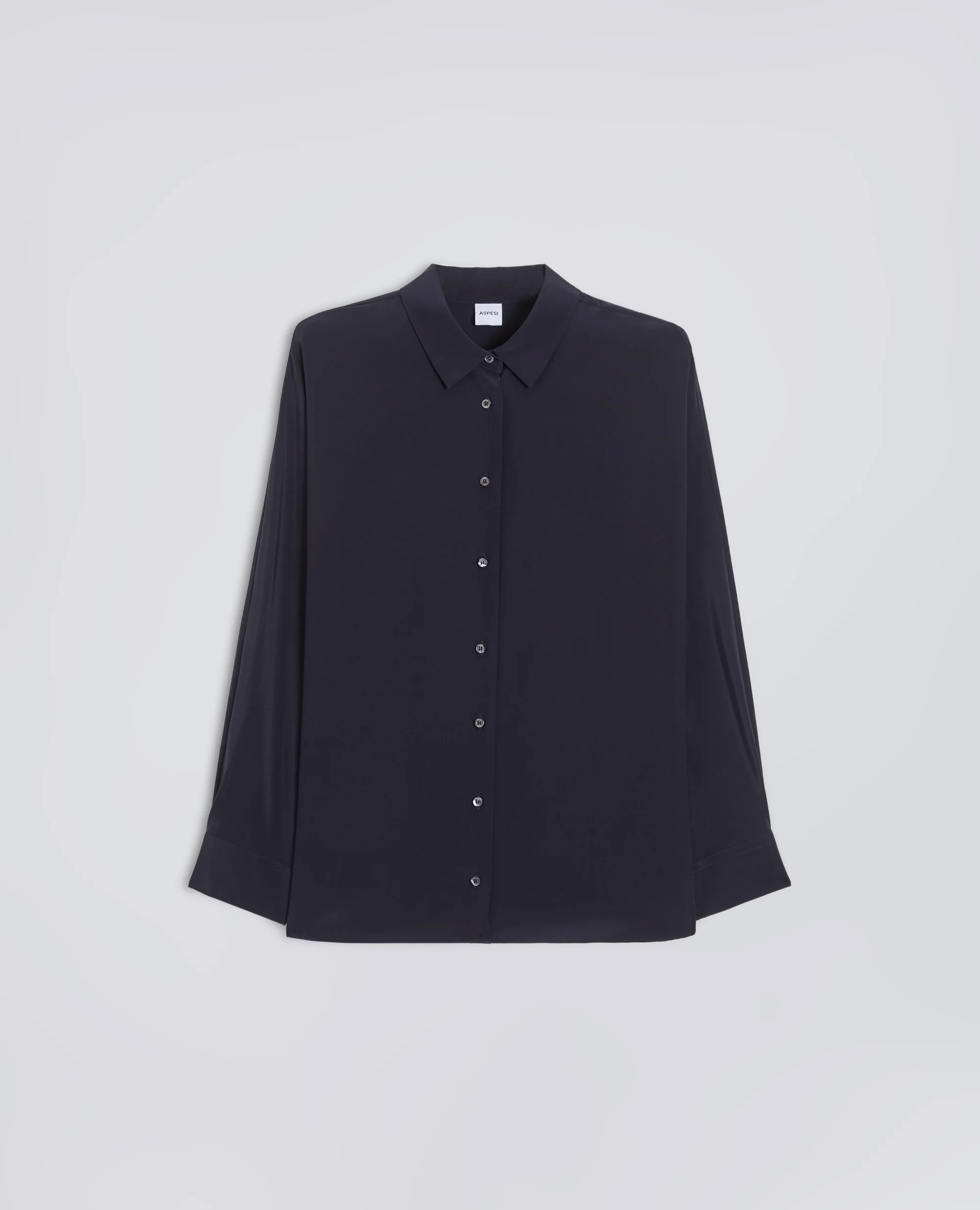 CAMICIA IN CREPE DE CHINE DI SETA - NAVY