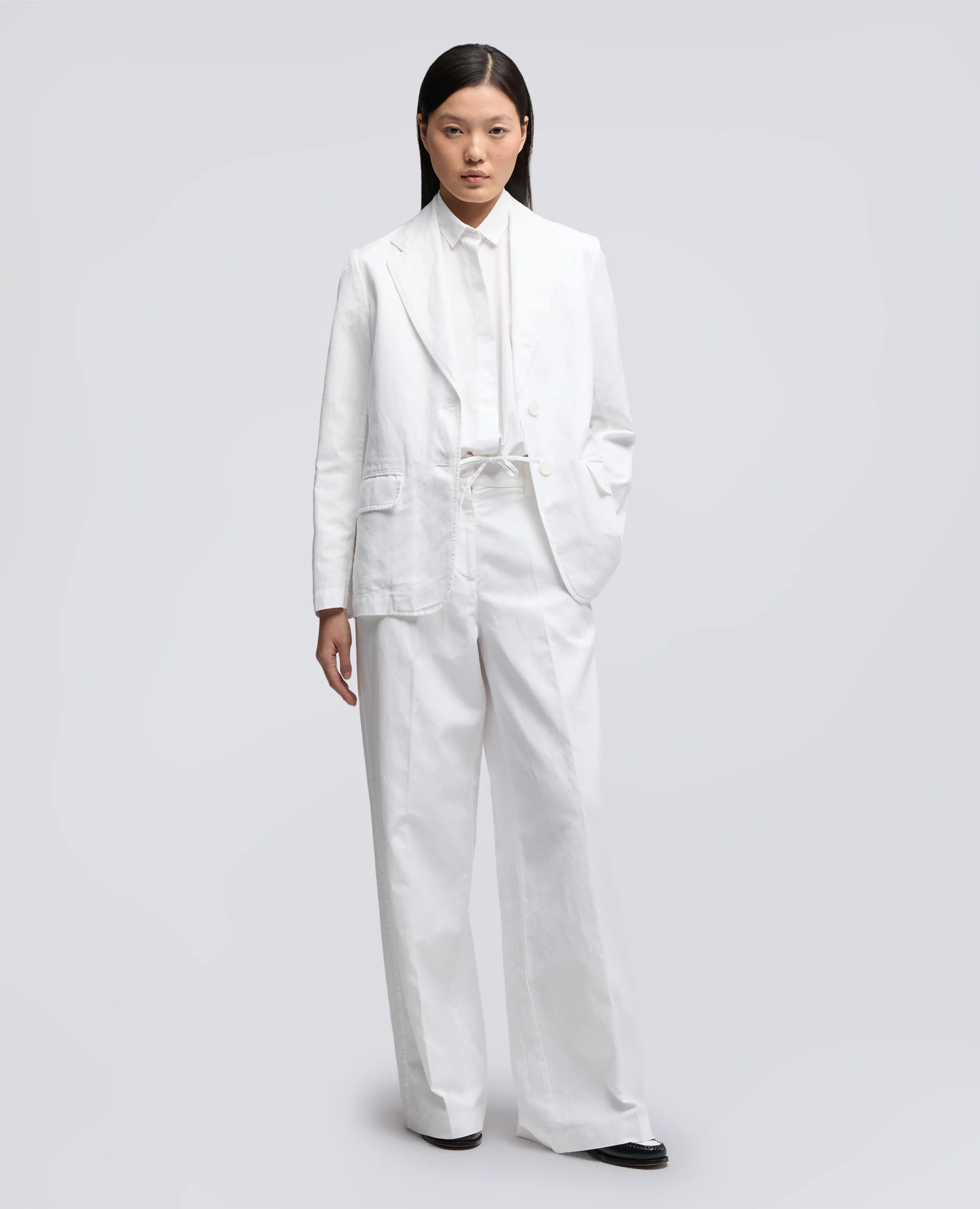 CAMICIA IN POPELINE DI COTONE - BIANCO - Image 2