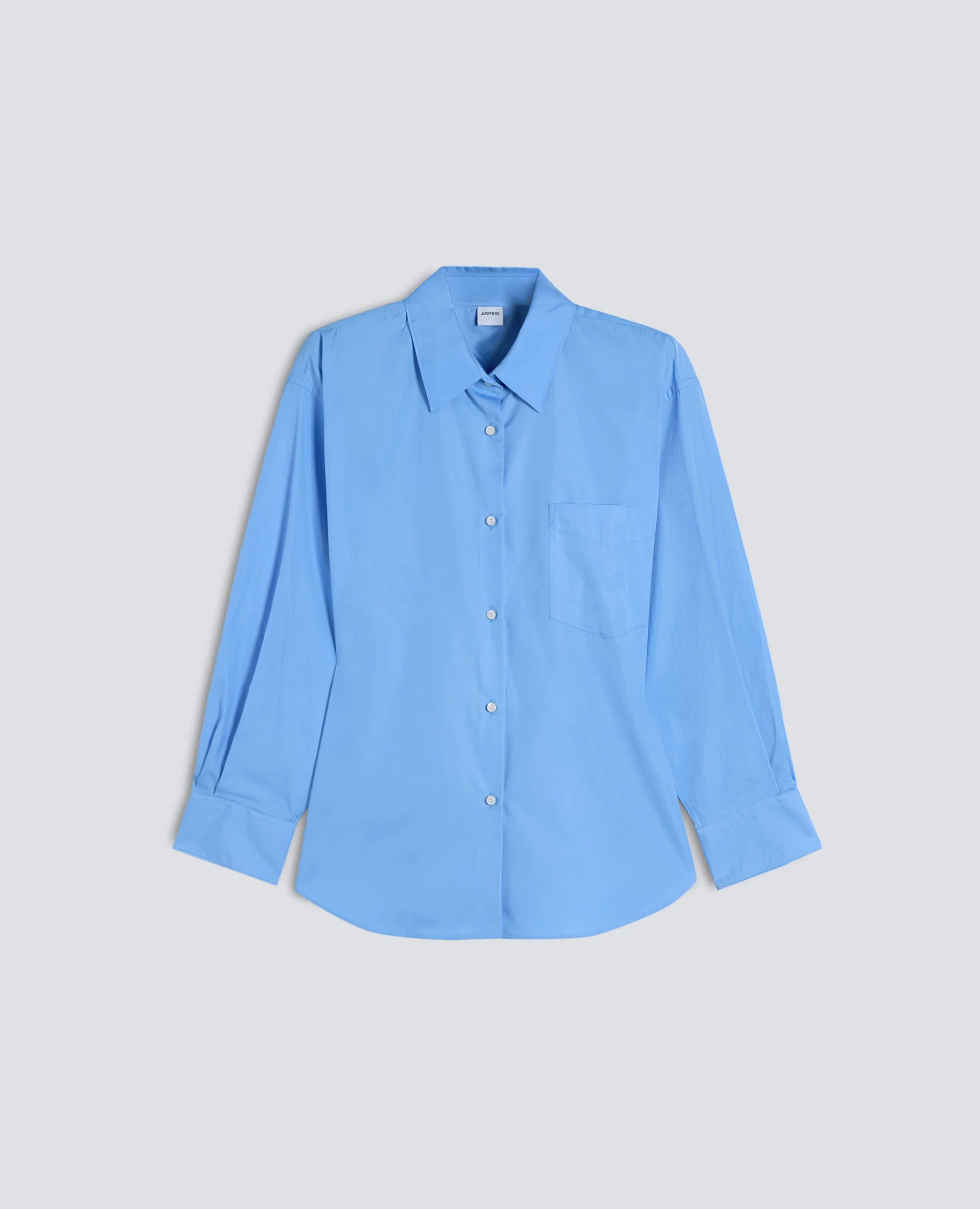 CAMICIA IN POPELINE DI COTONE - AZZURRO - Image 8