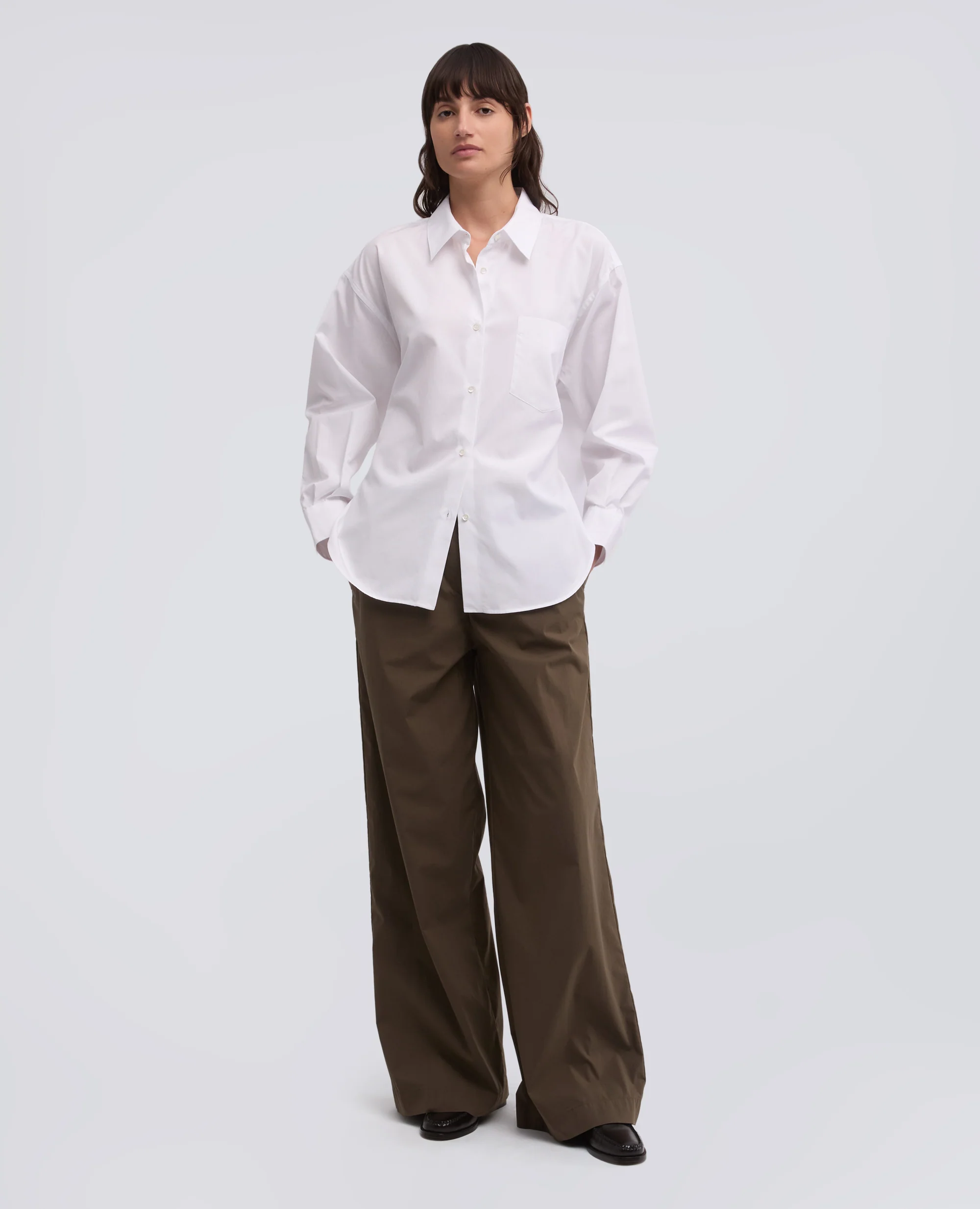 CAMICIA IN POPELINE DI COTONE - BIANCO - Image 2