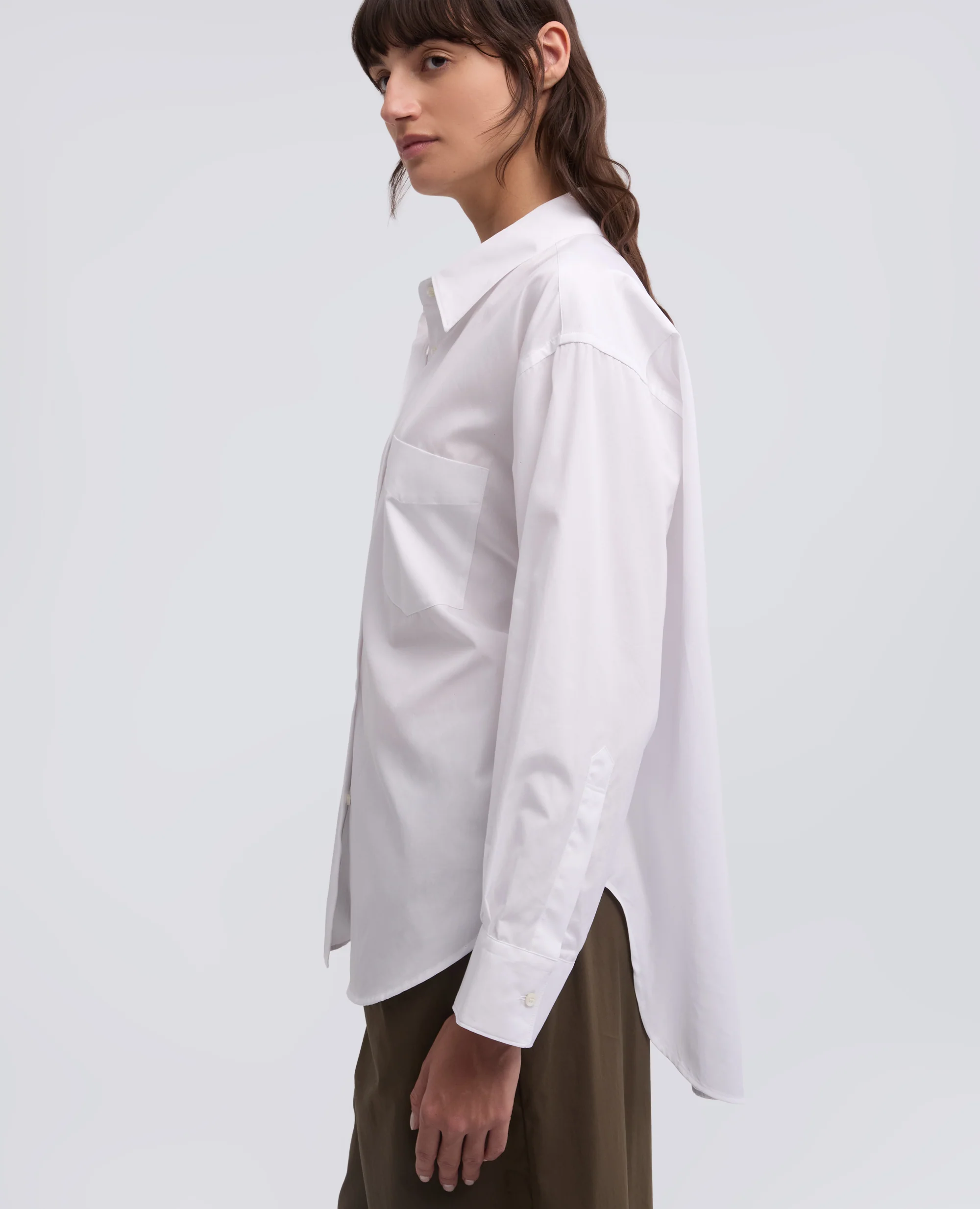 CAMICIA IN POPELINE DI COTONE - BIANCO - Image 4