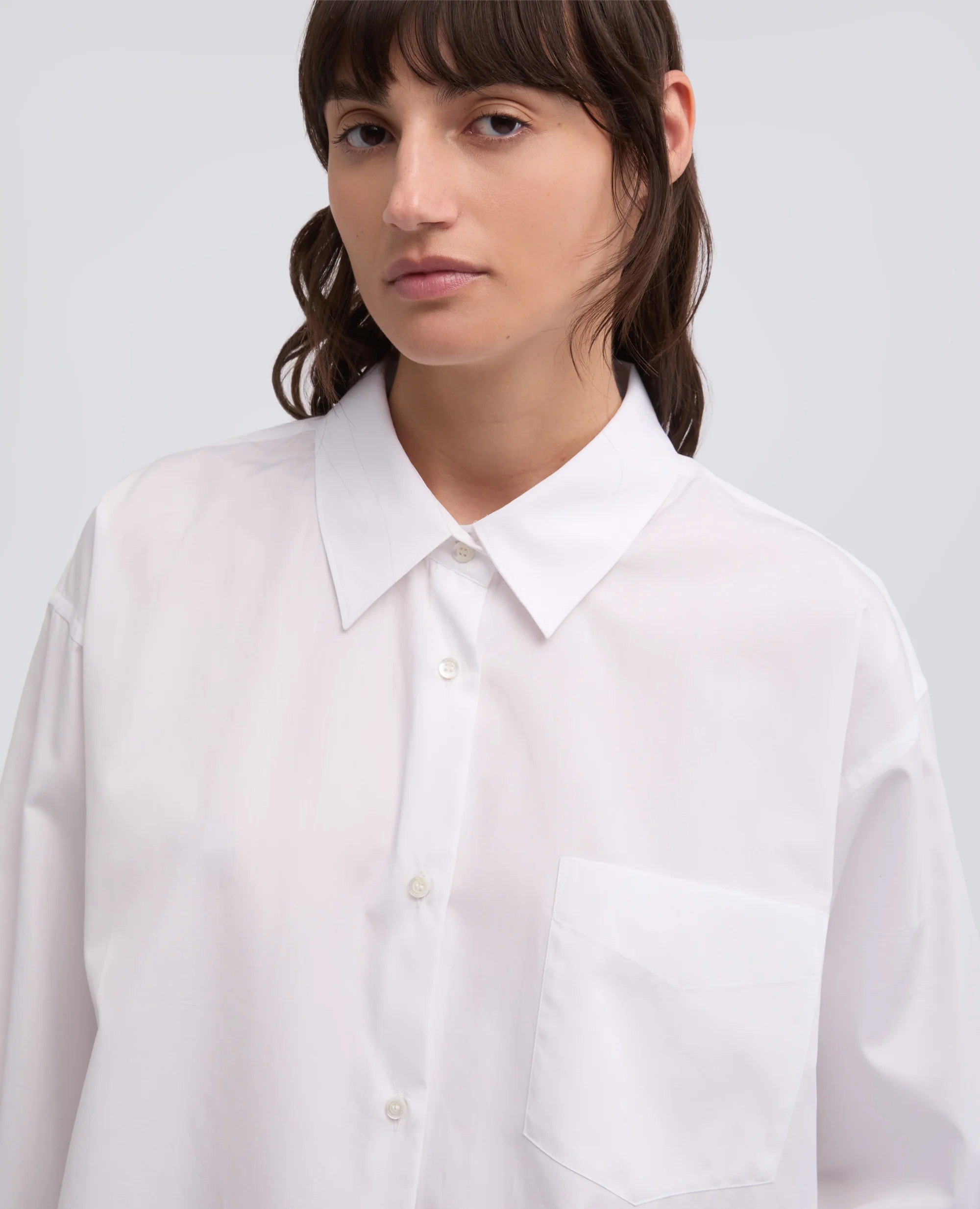CAMICIA IN POPELINE DI COTONE - BIANCO - Image 7