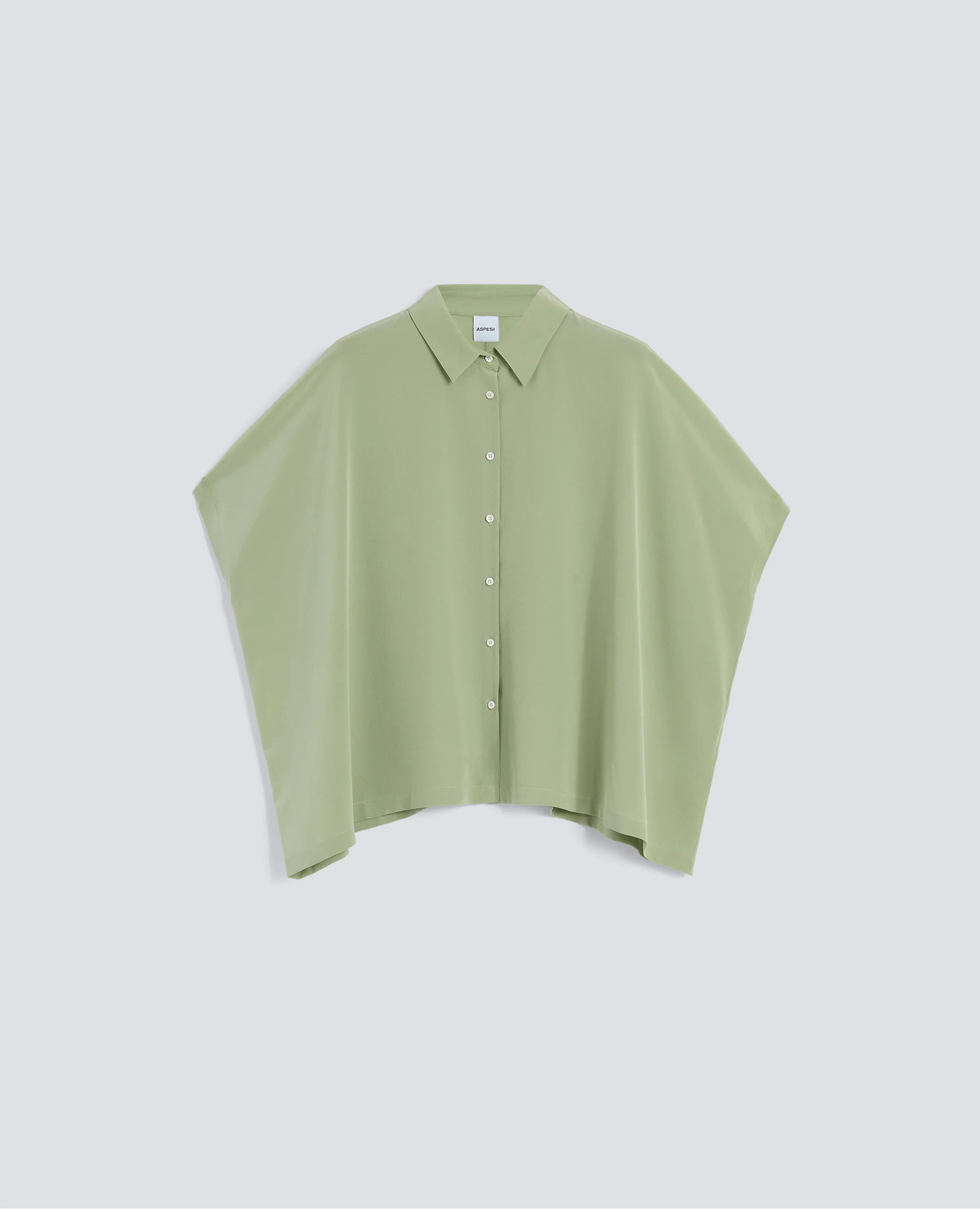 CAMICIA IN CREPE DE CHINE SETA - VERDINO