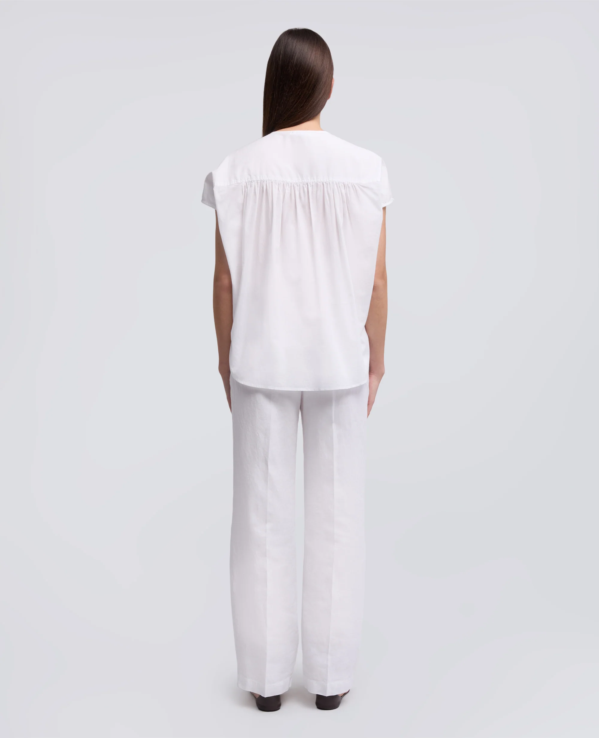 CAMICIA IN MUSSOLA DI COTONE - BIANCO - Image 3
