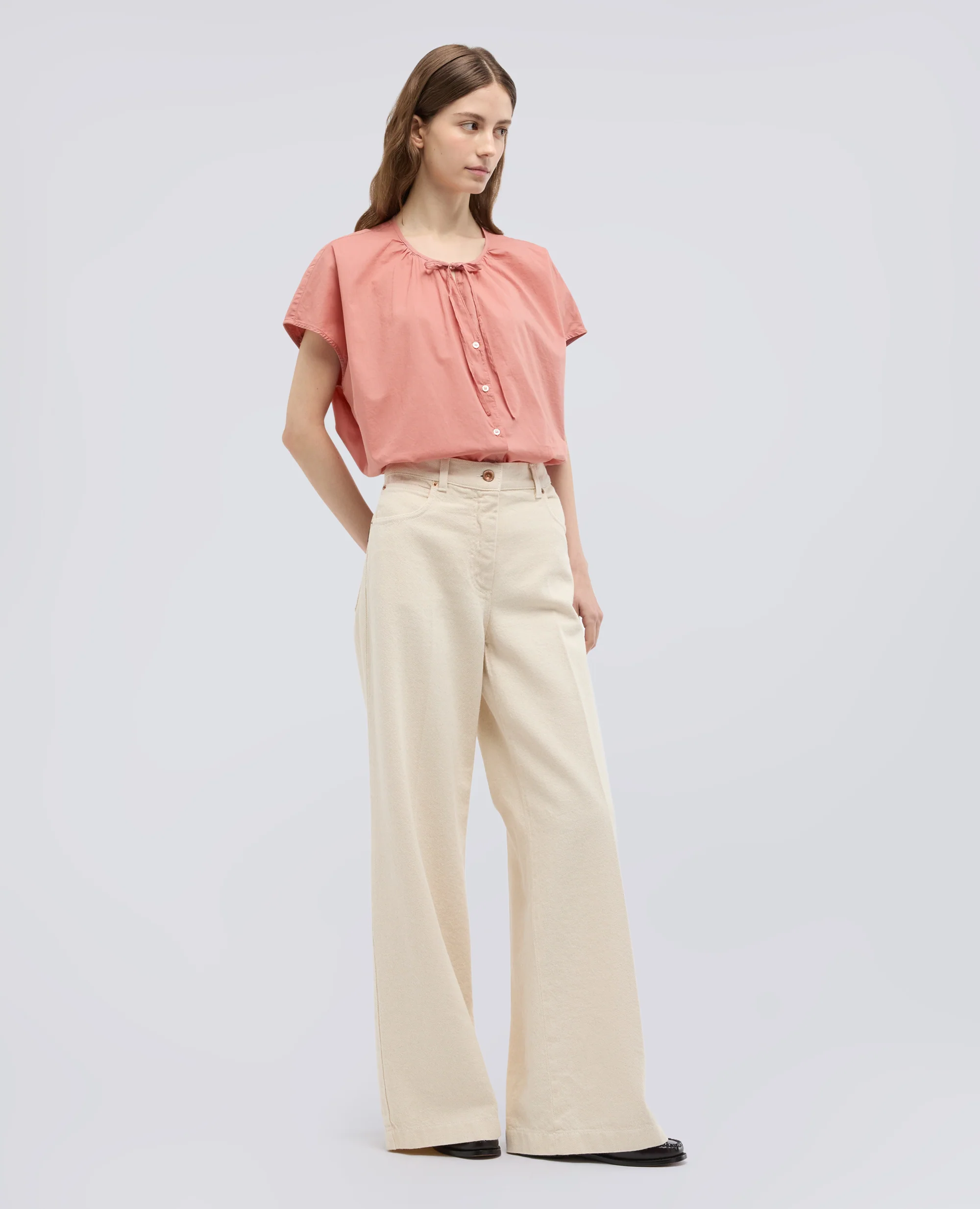 CAMICIA IN MUSSOLA DI COTONE - ROSA - Image 2
