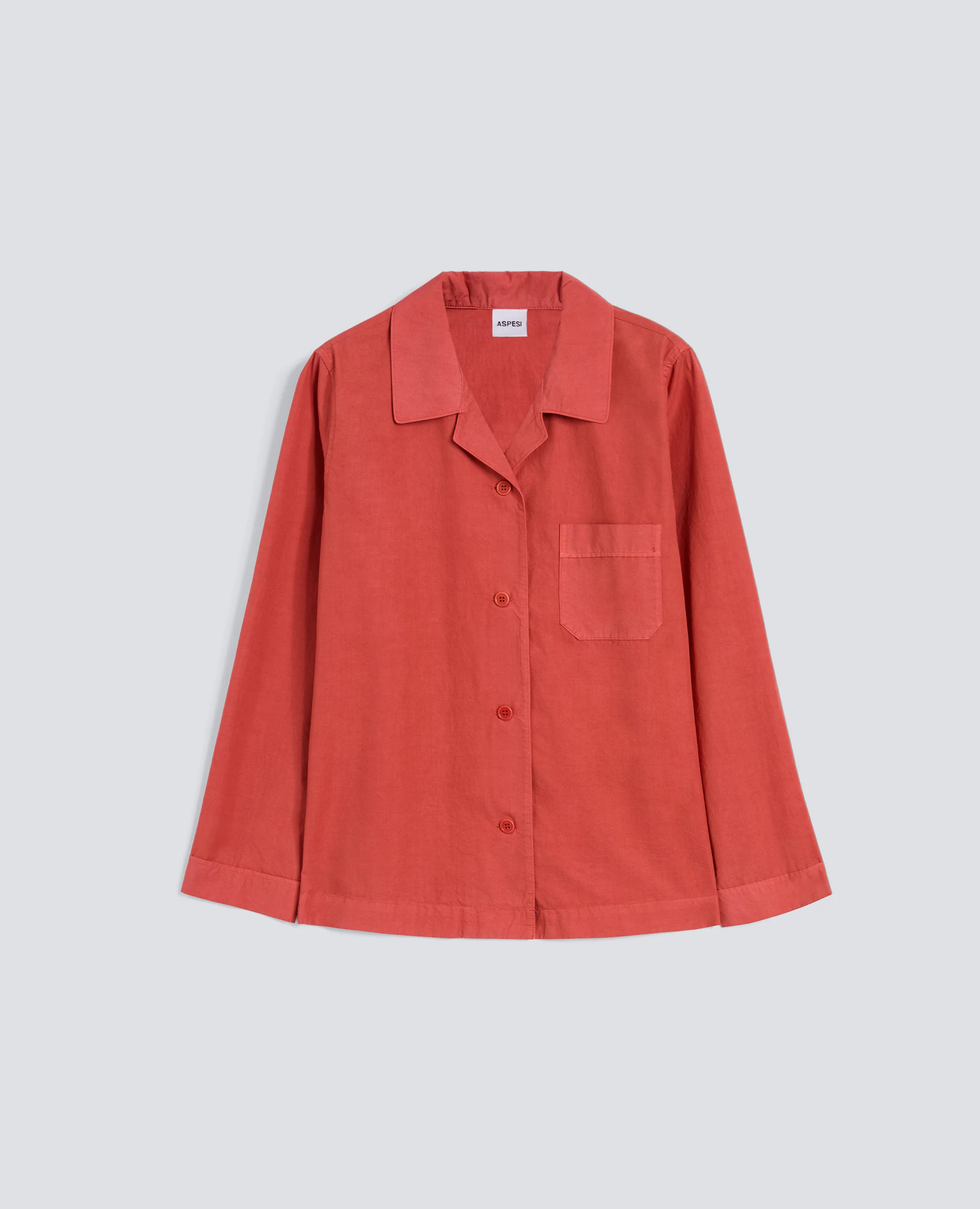 GIACCA CAMICIA TIPO PIGIAMA IN POPELINE COTONE TINTO CAPO - ARAGOSTA