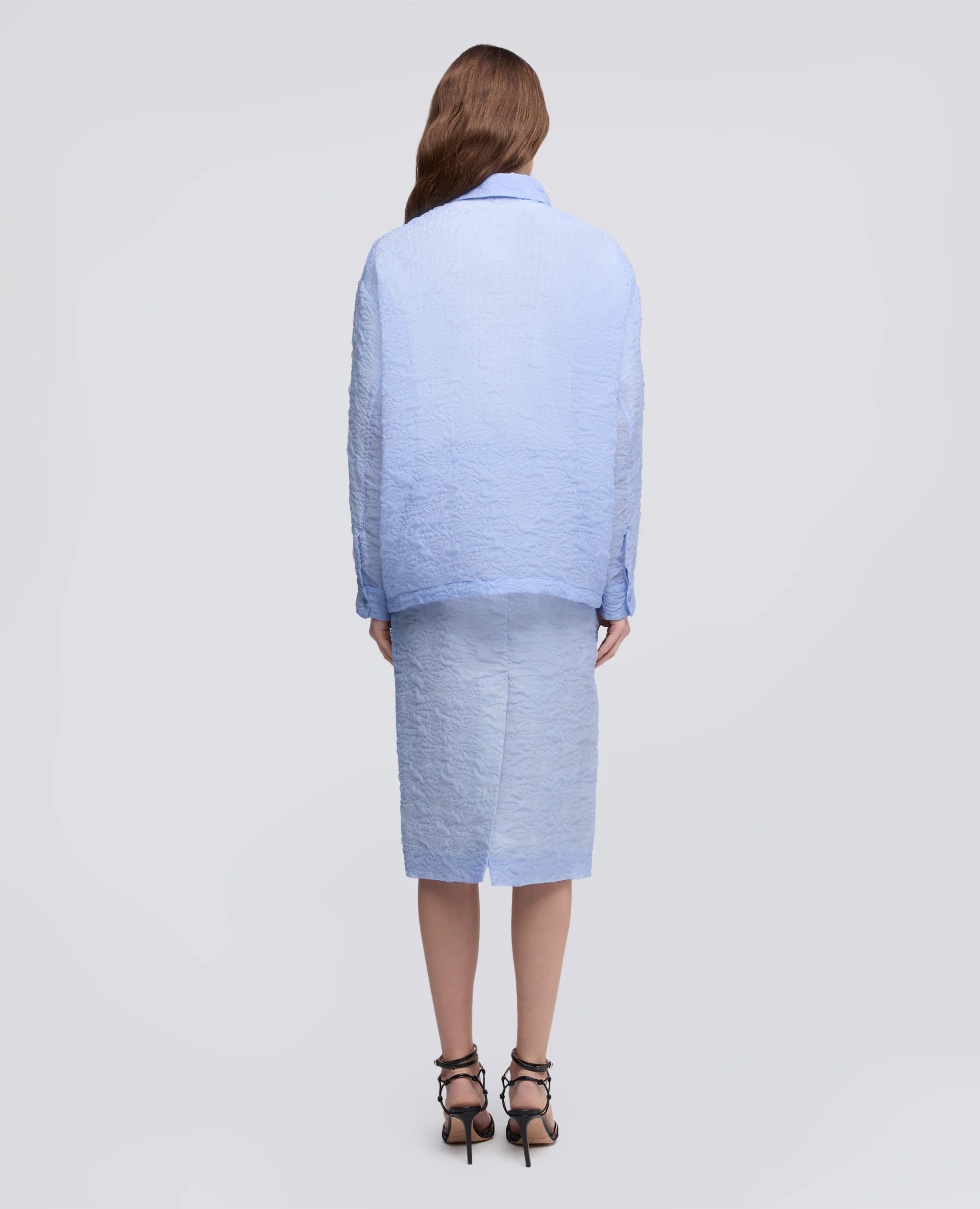 CAMICIA IN CLOQUEIN COTONE NYLON - AZZURRO - Image 3