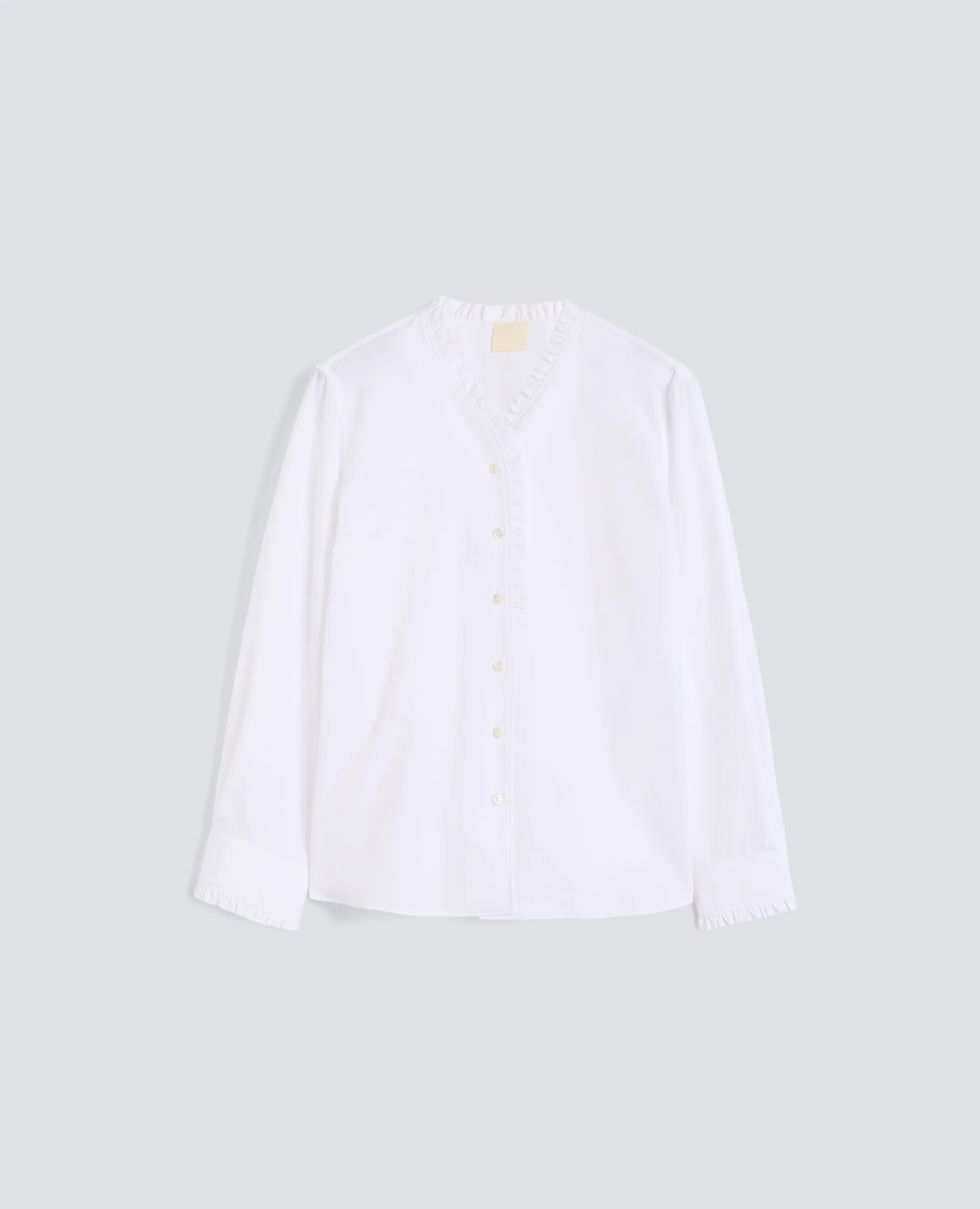 CAMICIA IN POPELINE COTONE TINTO PEZZA - AA CAPSULE COLLECTION - BIANCO