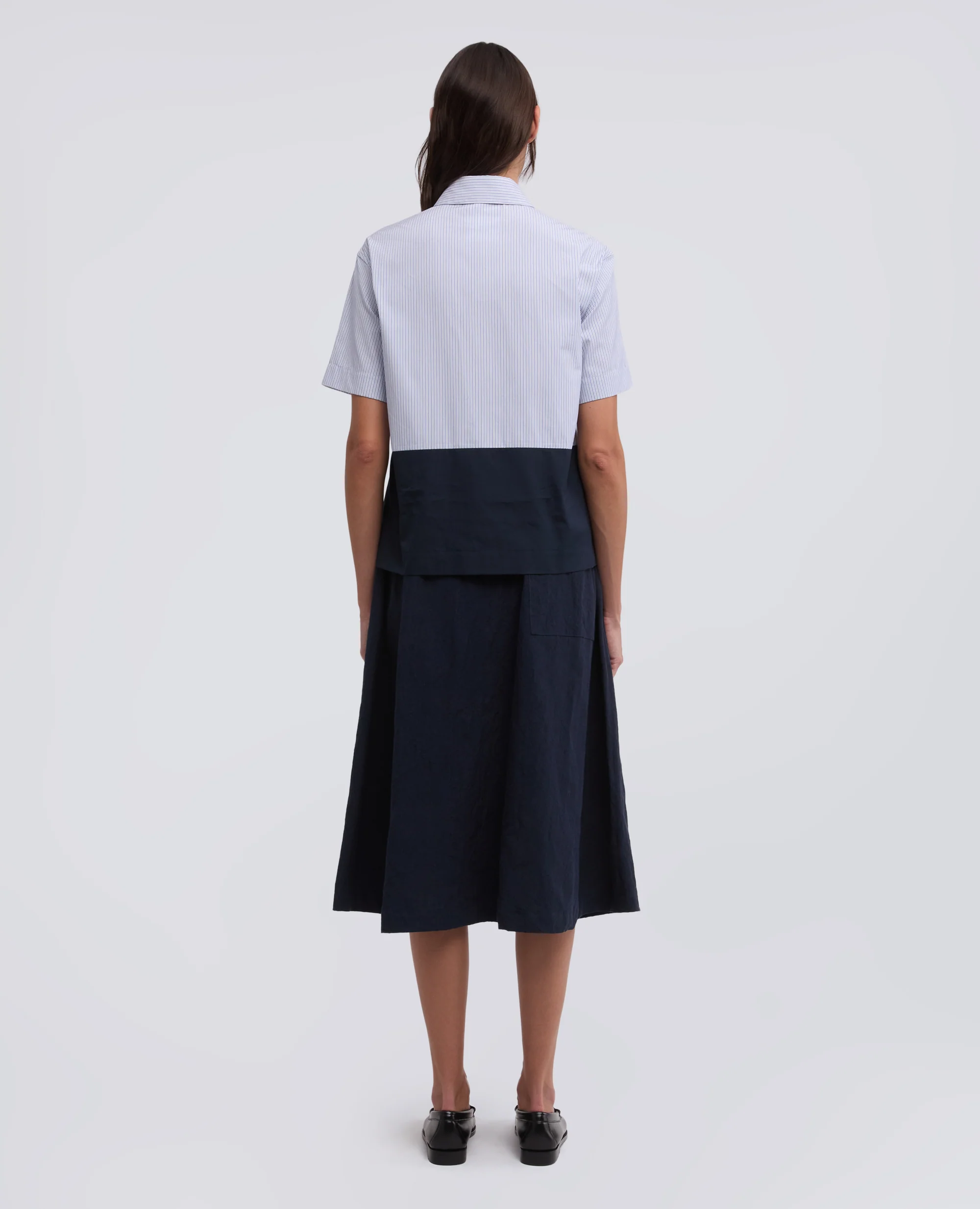 CAMICIA BOXY IN POPELINE COTONE - AA CAPSULE COLLECTION - RIGA AZZURRA - Image 3