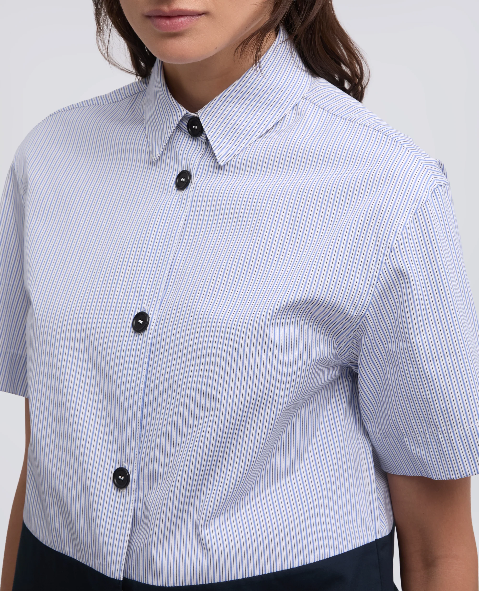 CAMICIA BOXY IN POPELINE COTONE - AA CAPSULE COLLECTION - RIGA AZZURRA - Image 4