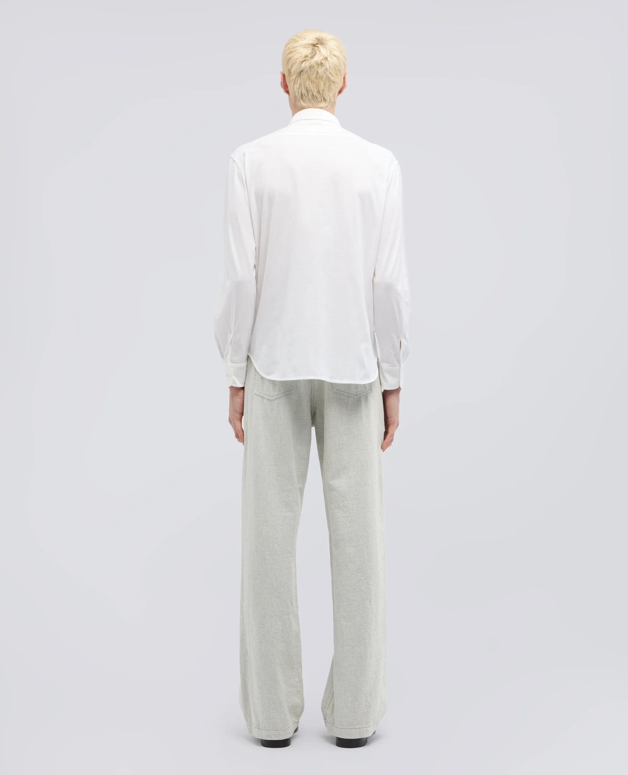 CAMICIA IN JERSEY DI COTONE - BIANCO - Image 3