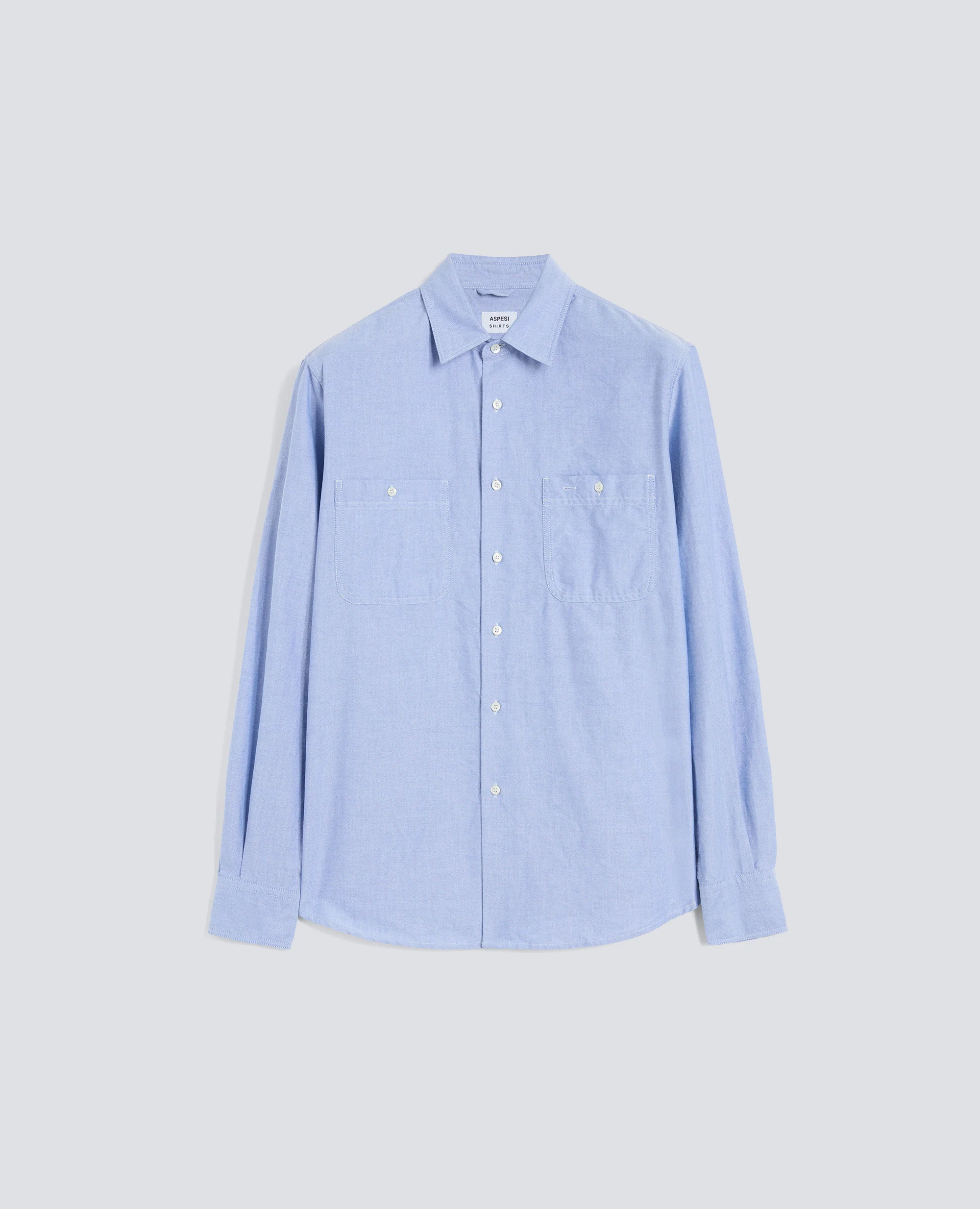 CAMICIA DA LAVORO IN CHAMBRAY DI COTONE GIAPPONESE - AZZURRO