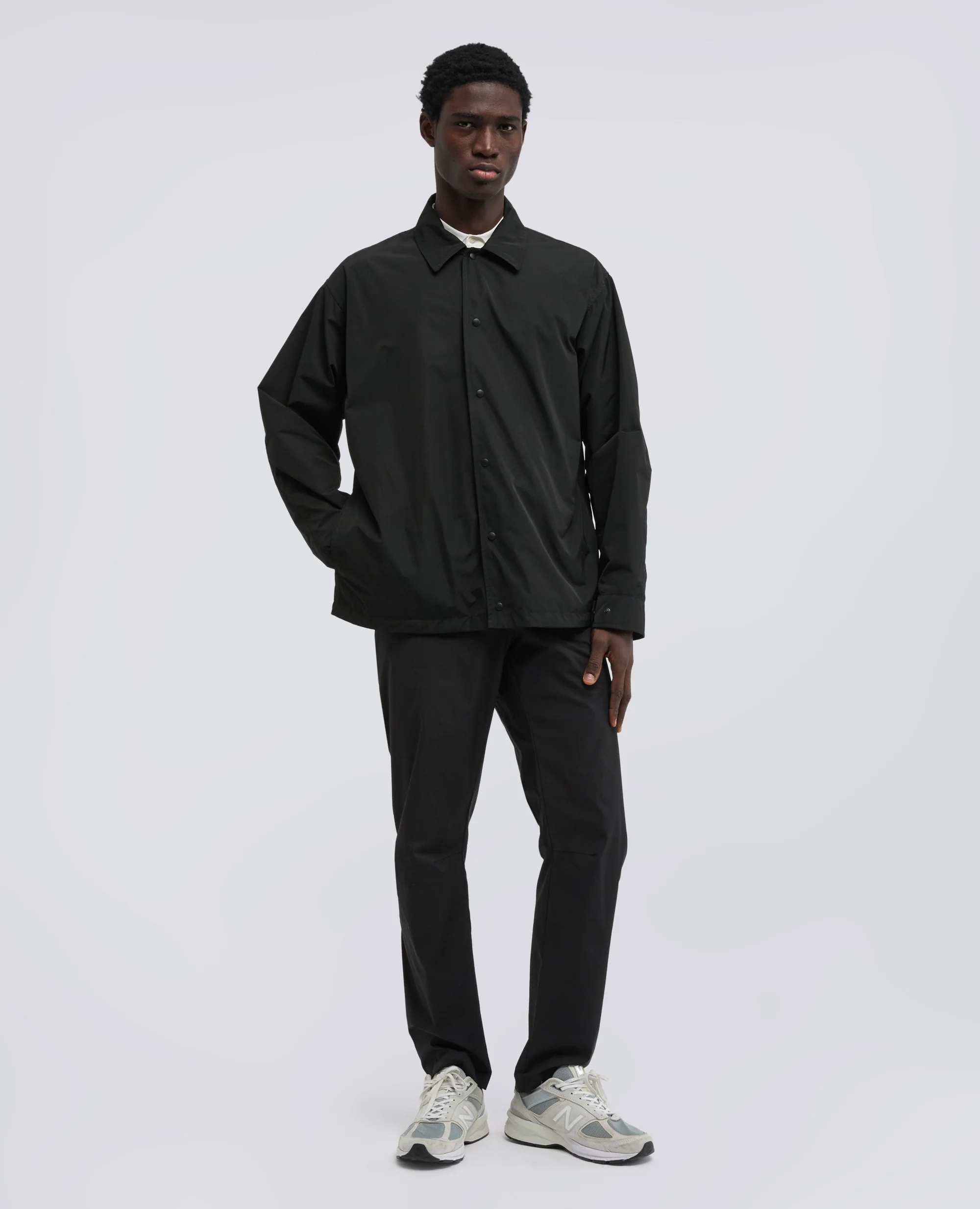 CAMICIA IN TAFFETA FODERATA IN NYLON LEGGERO - NERO - Image 2