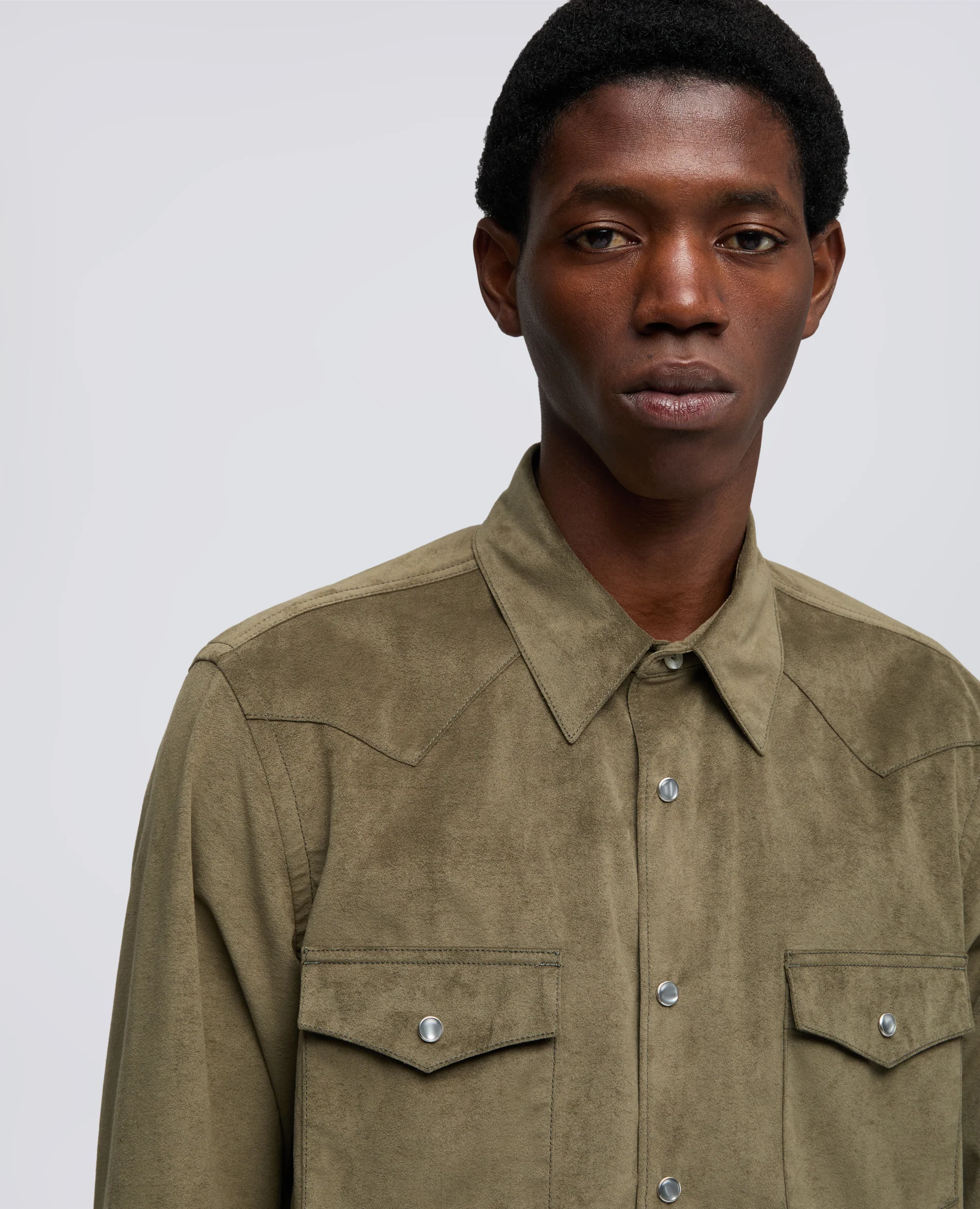 CAMICIA WEST IN ALCANTARA® TECNICA - OLIVA - Image 3