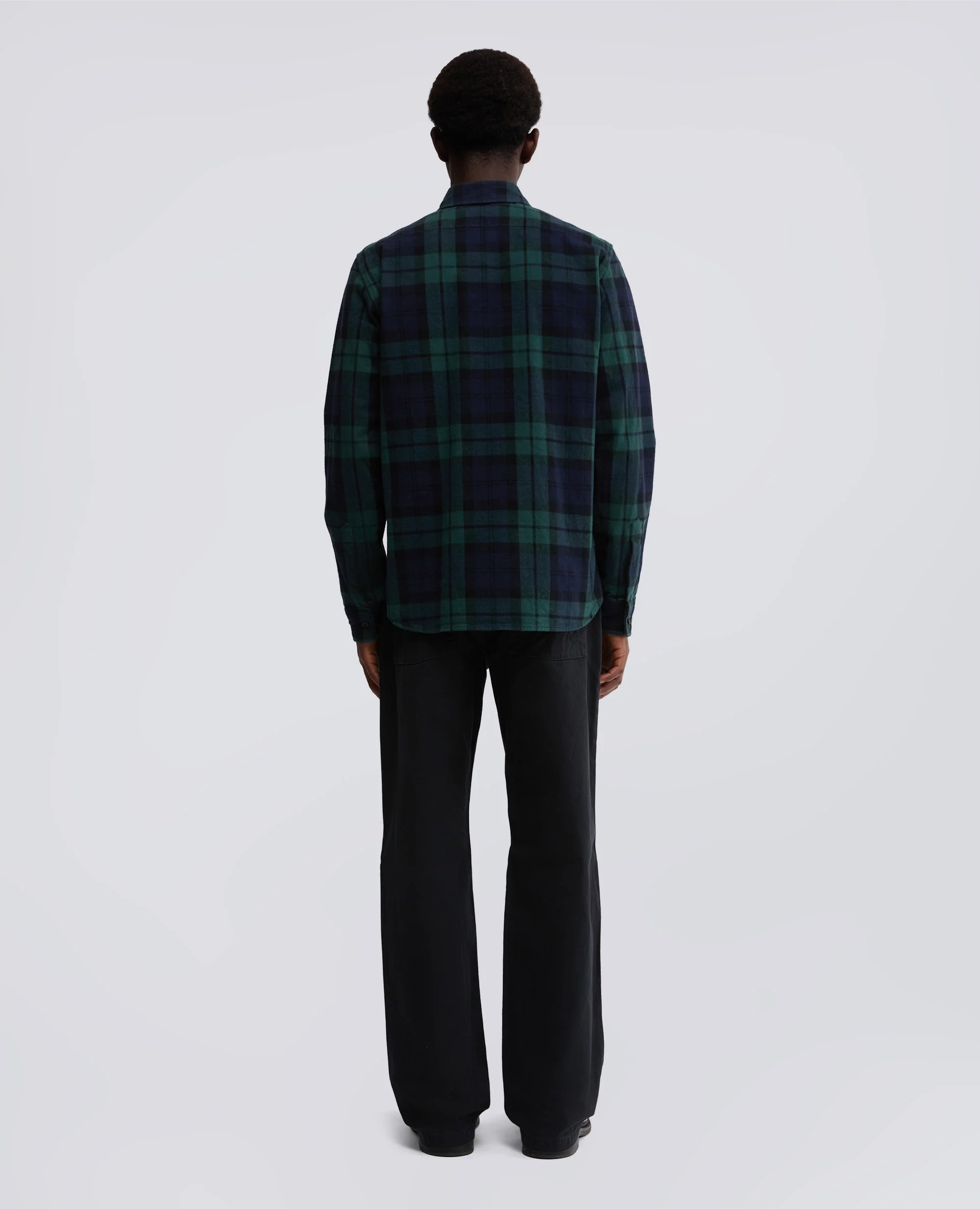 CAMICIA UTILITY IN TWILL DI COTONE - CHECK NAVY - Image 3