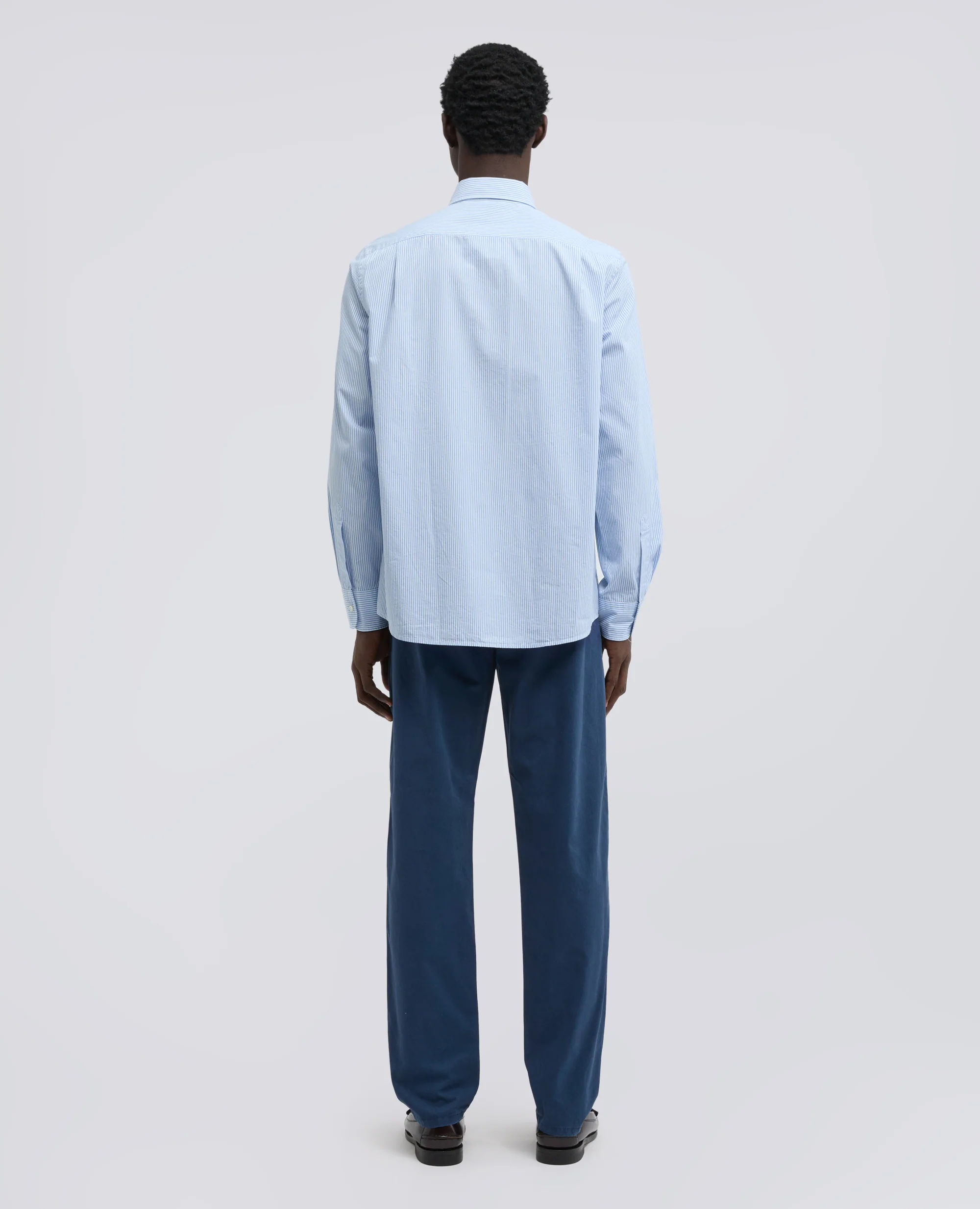 CAMICIA RIGATA CON COLLO FRANCESE - RIGA AZZURRA - Image 3
