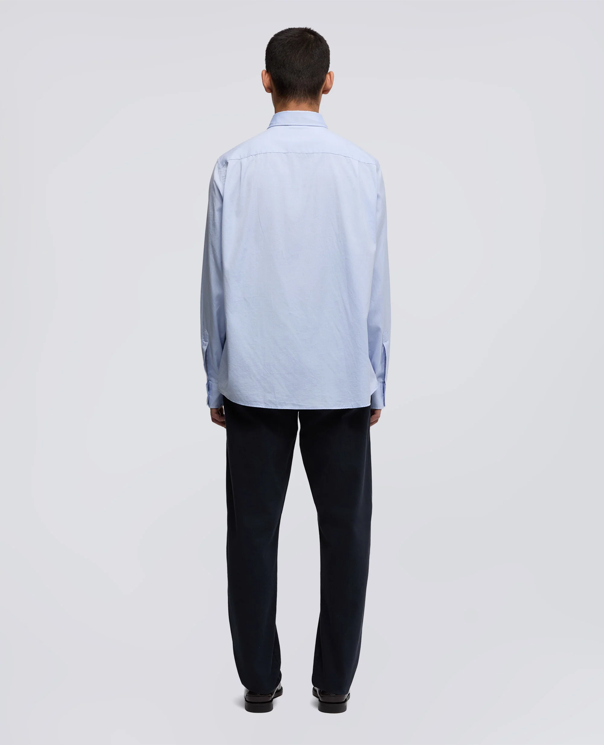 CAMICIA VIC IN PIN POINT DI COTONE - AZZURRO - Image 3