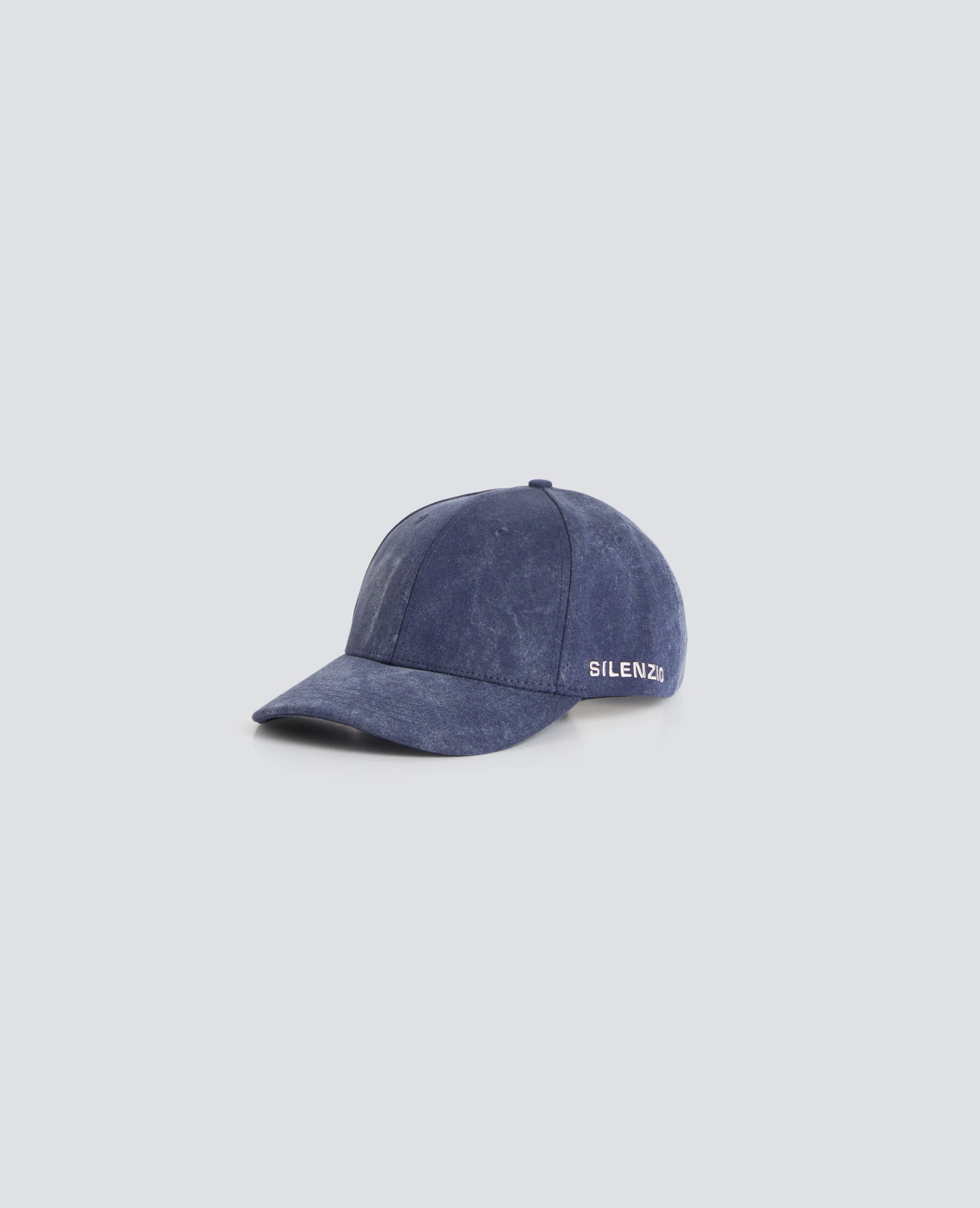CAPPELLO IN COTONE CON SCRITTA "SILENZIO" - NAVY