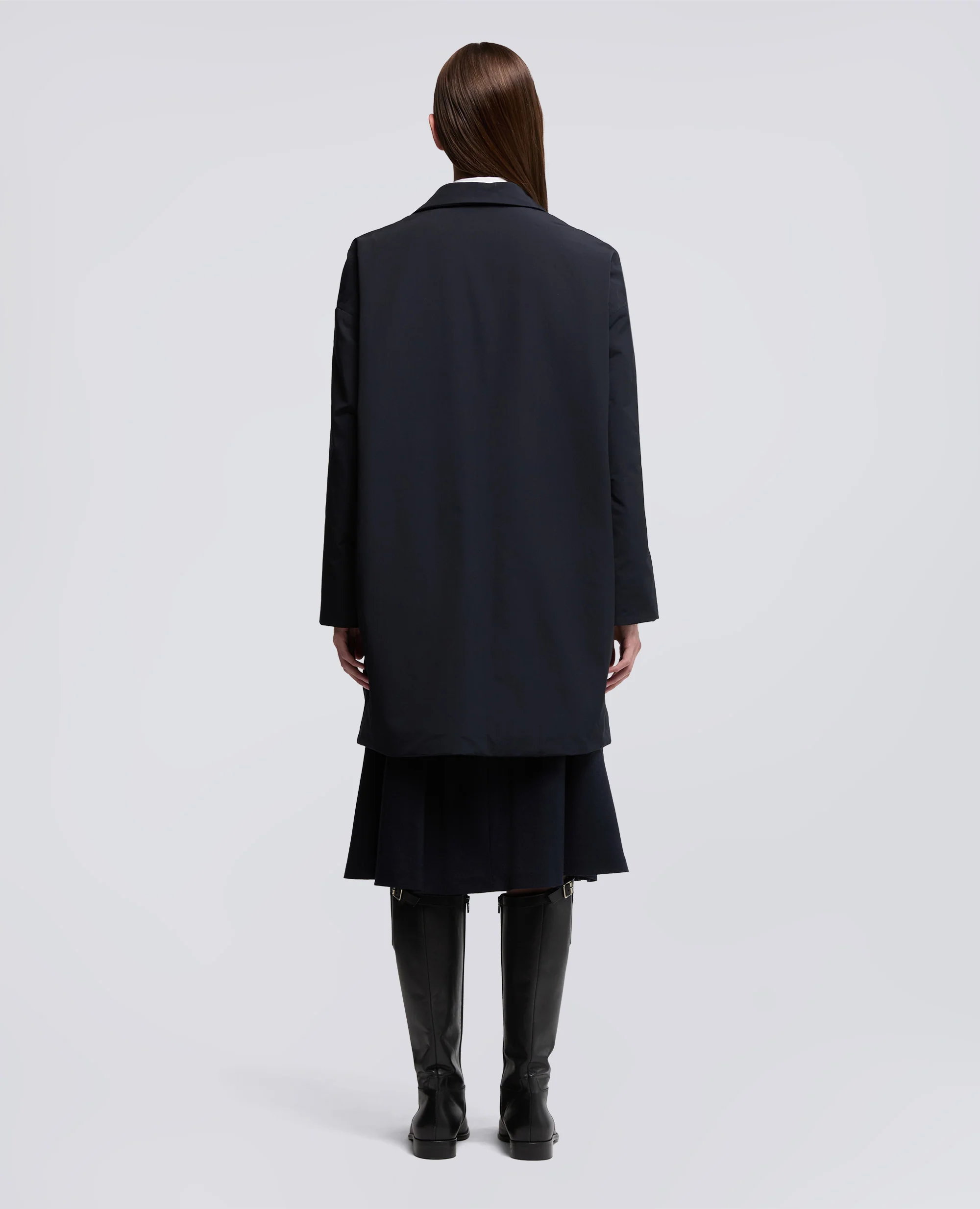 CAPPOTTO CEDRATA IN TELA DI MISTO COTONE - NAVY - Image 3