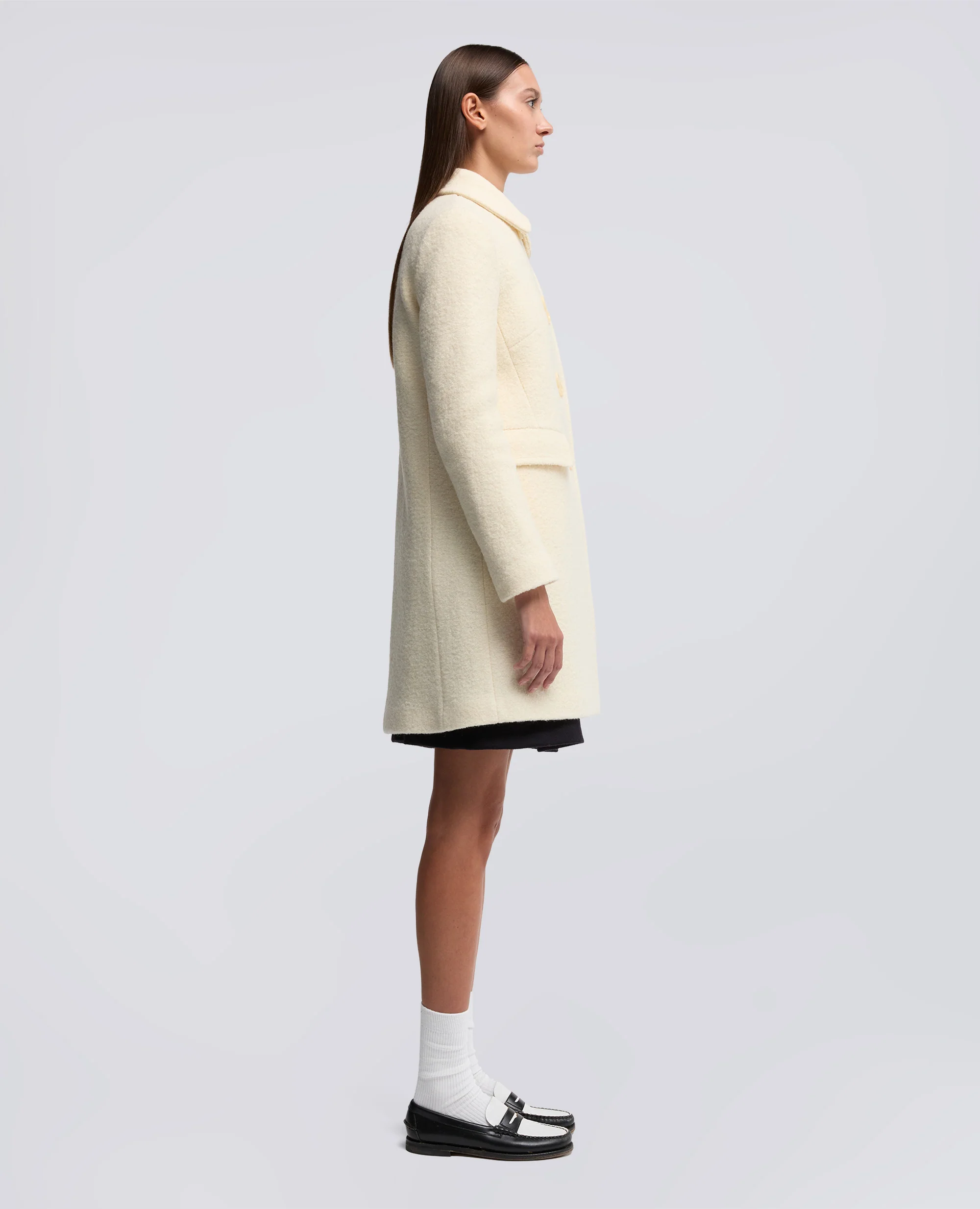 CAPPOTTO DOPPIOPETTO IN LANA COTTA - NATURALE - Image 4