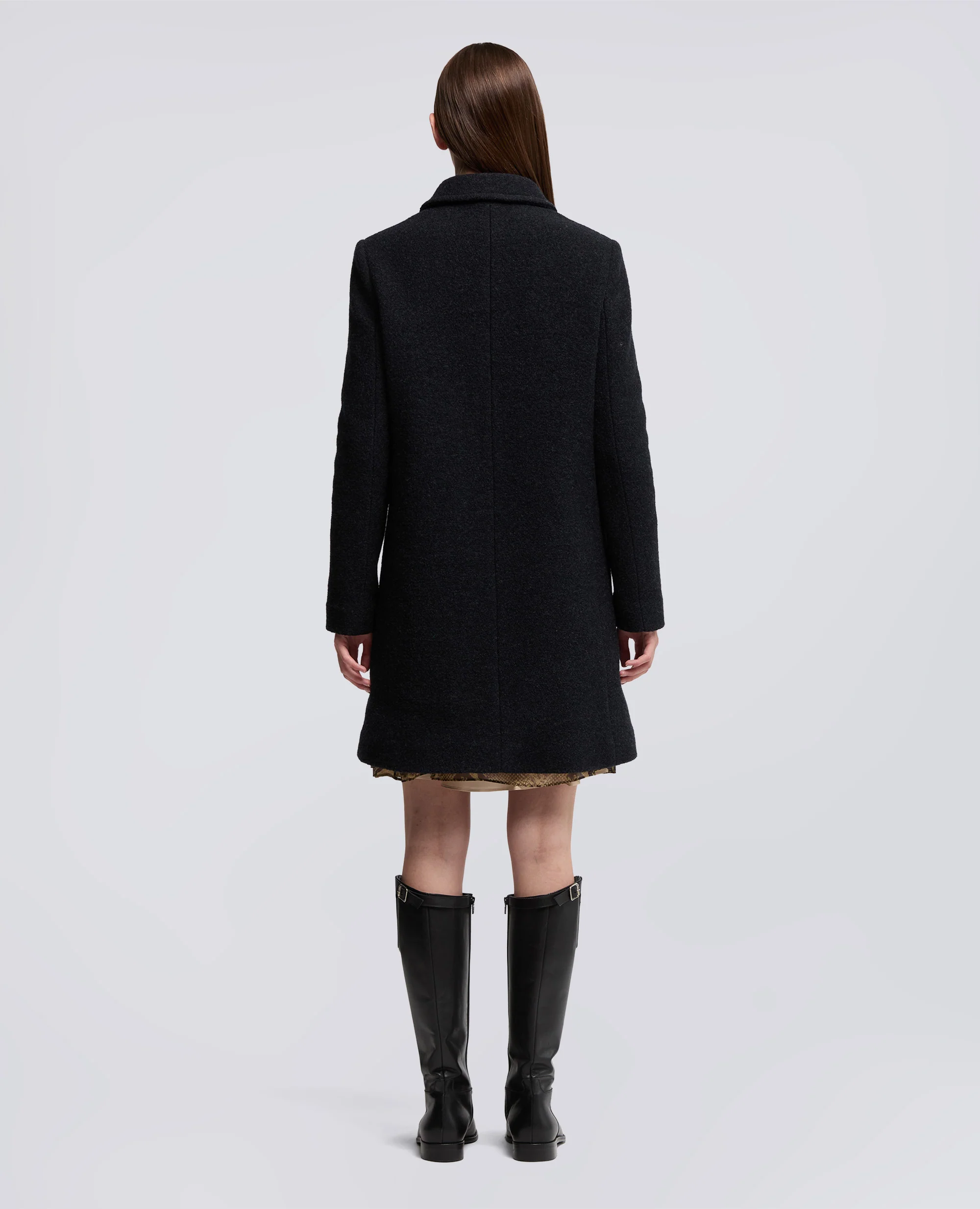 CAPPOTTO DOPPIOPETTO IN LANA COTTA - NAVY - Image 3