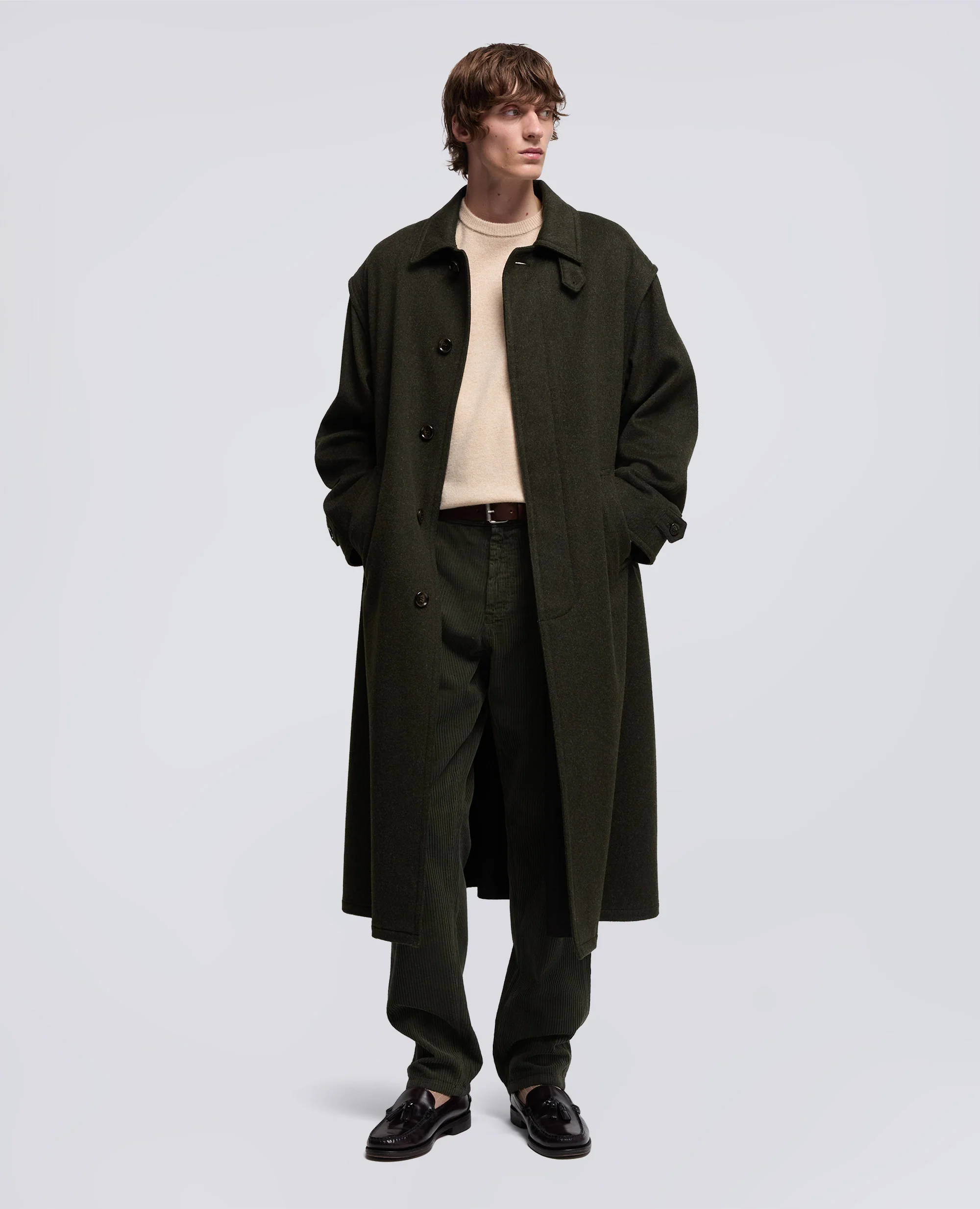 CAPPOTTO ERNEST IN LANA VERGINE E ALPACA - MILITARE - Image 2
