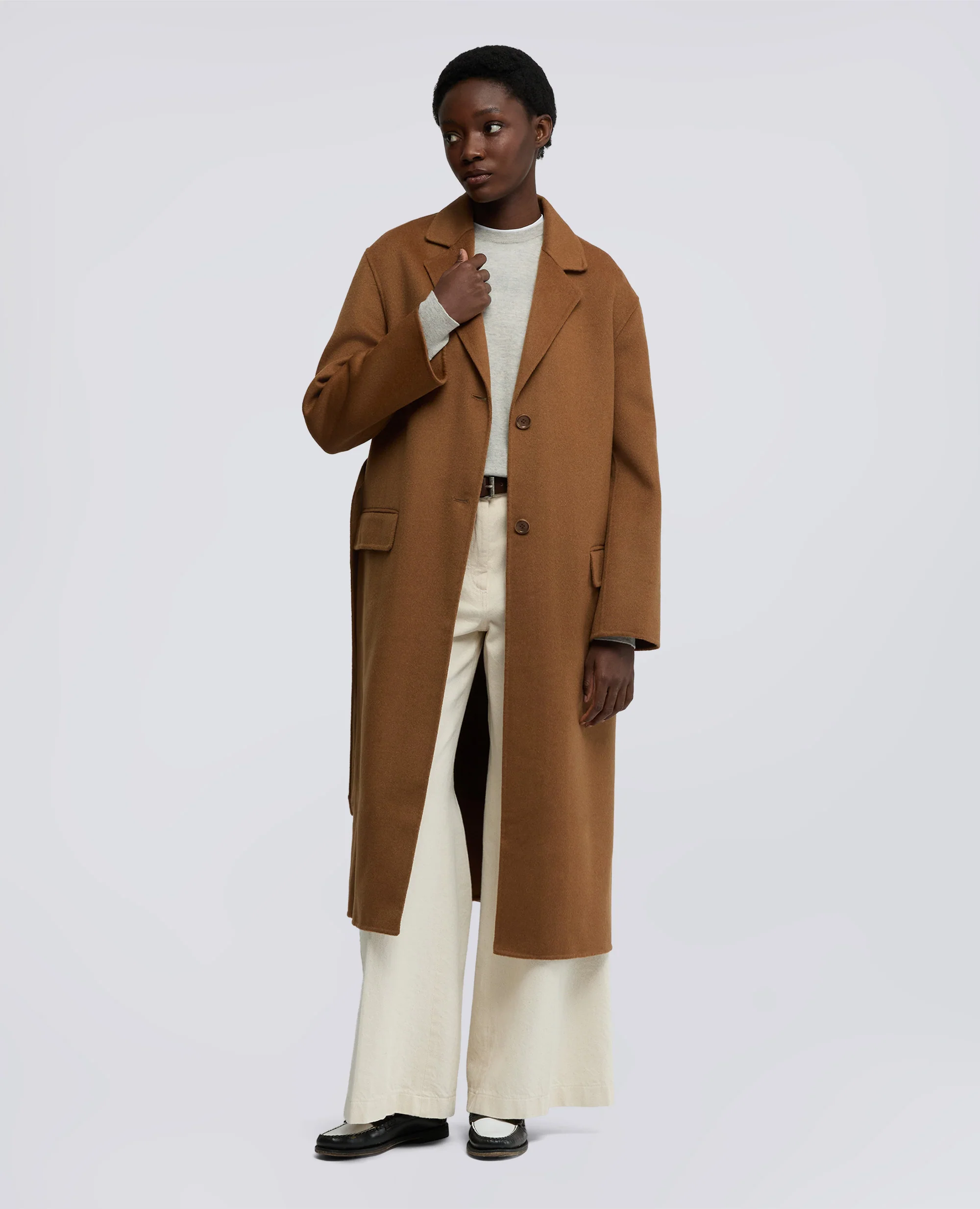 CAPPOTTO IN DOUBLE DI LANA - CAMMELLO - Image 2
