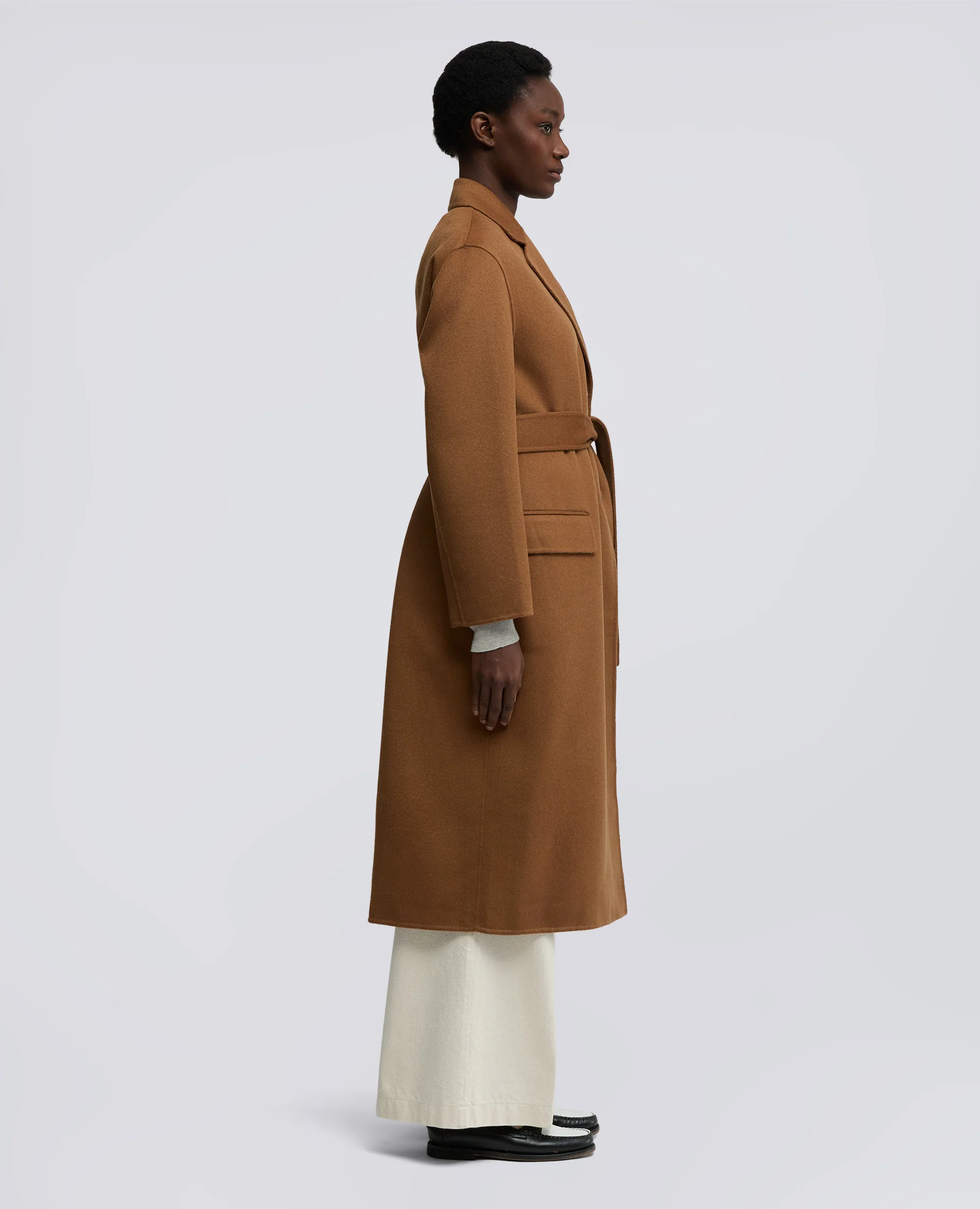 CAPPOTTO IN DOUBLE DI LANA - CAMMELLO - Image 4