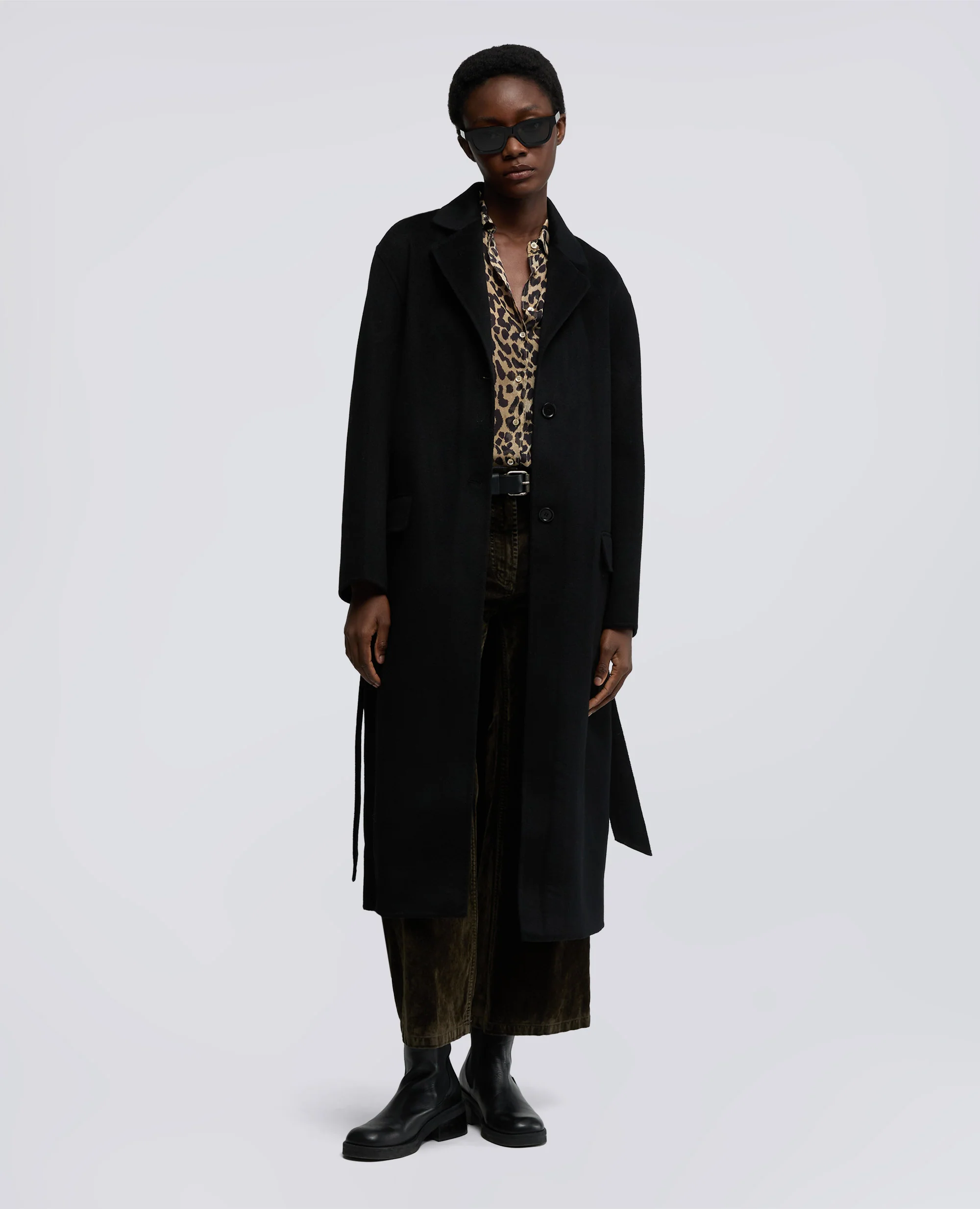CAPPOTTO IN DOUBLE DI LANA - NERO - Image 2