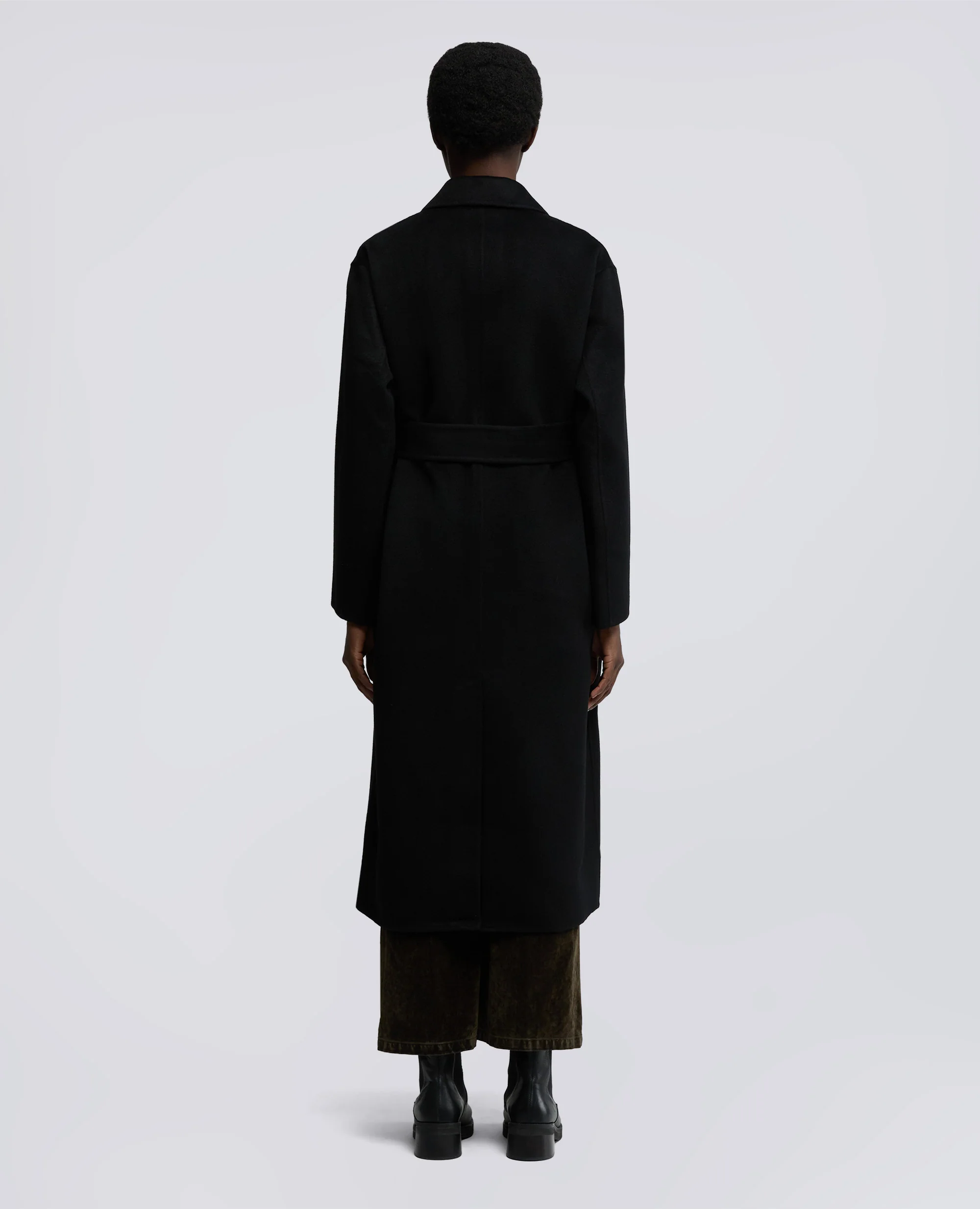 CAPPOTTO IN DOUBLE DI LANA - NERO - Image 3