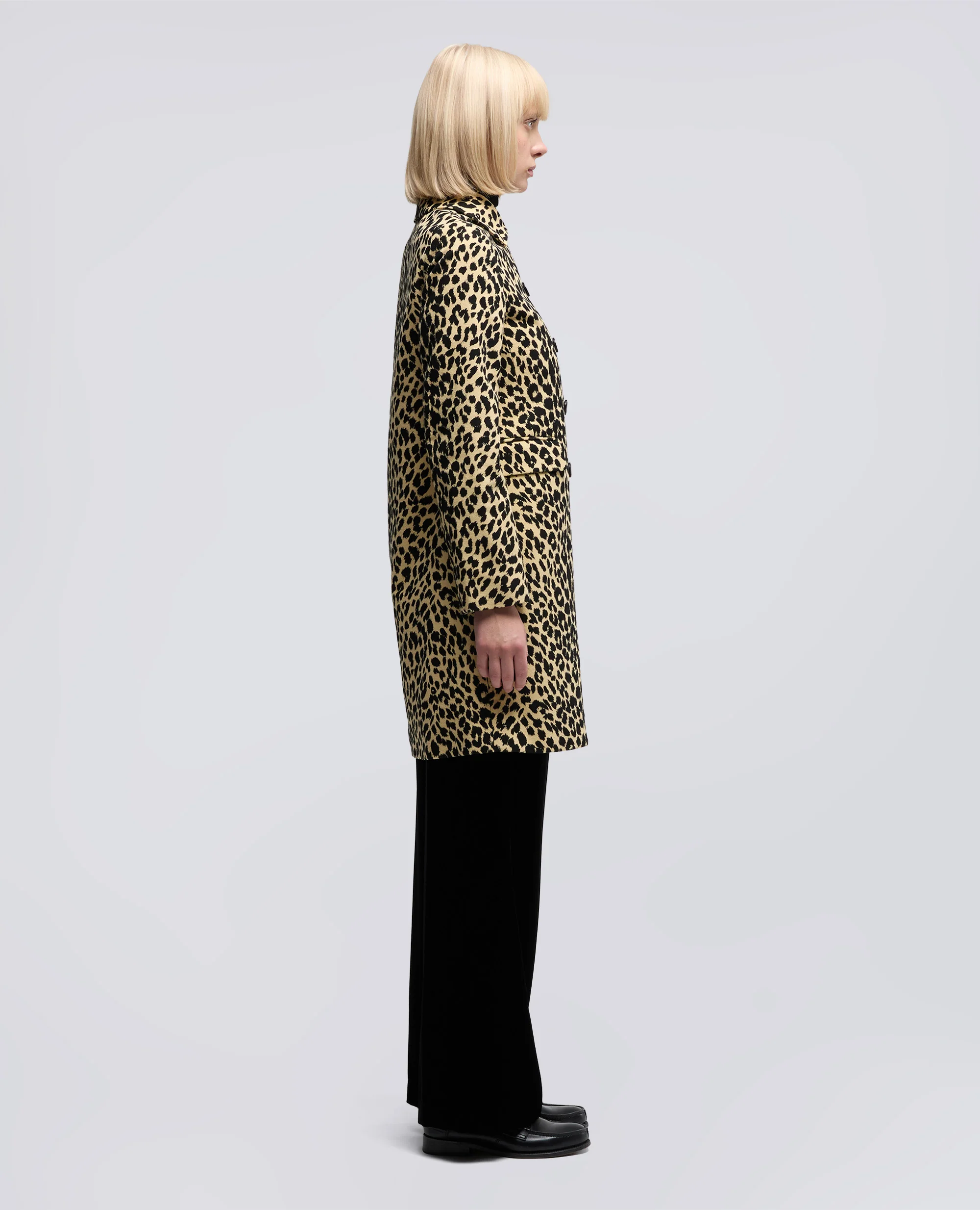 CAPPOTTO IN FUSTAGNO CON STAMPA LEOPARDATA - MACULATO - Image 3