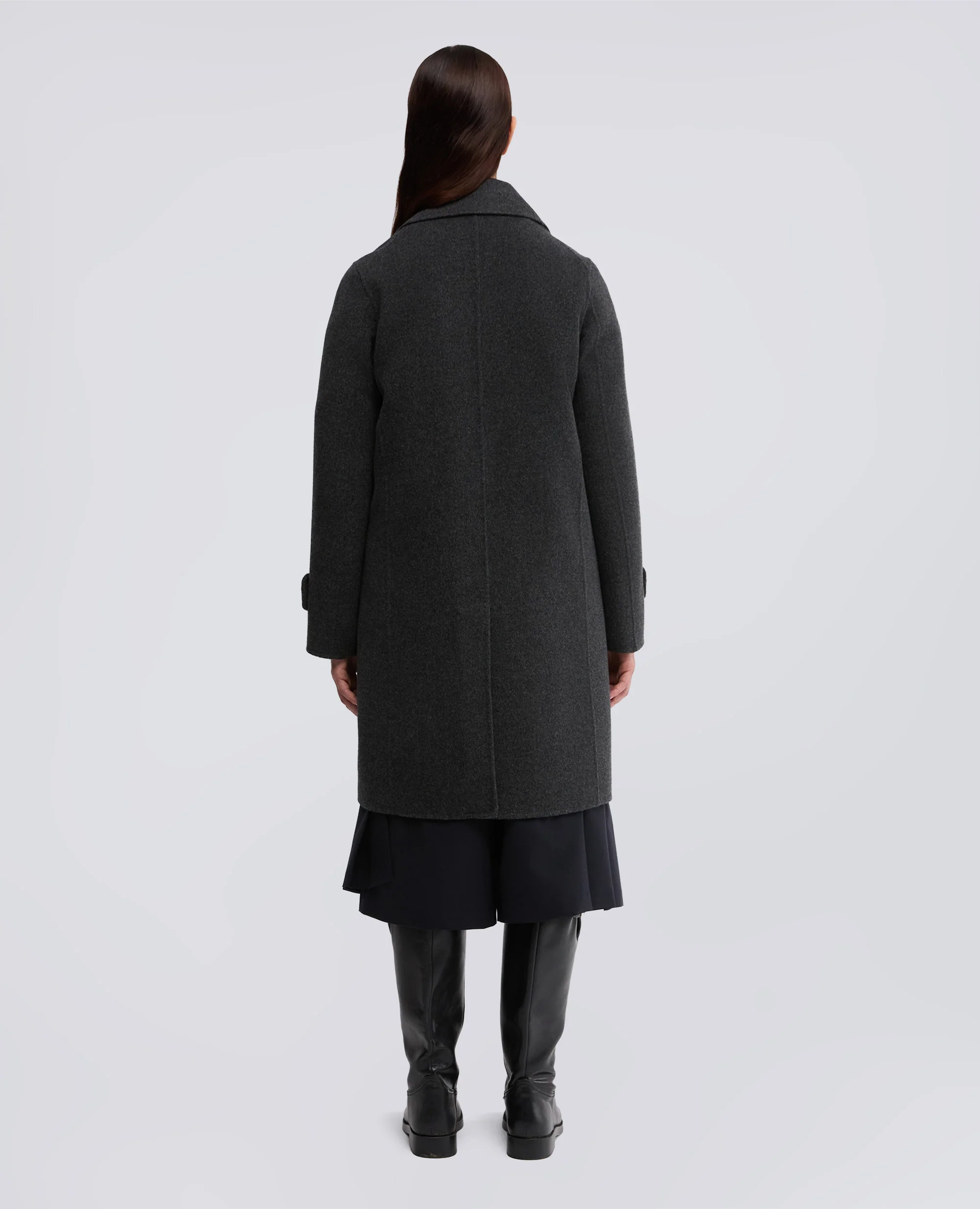 CAPPOTTO IN DOUBLE DI LANA - ANTRACITE - Image 4